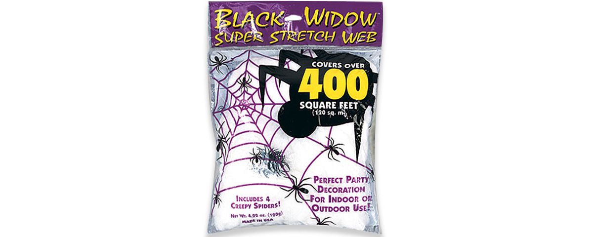 White Superstretch Spider Web Decoration