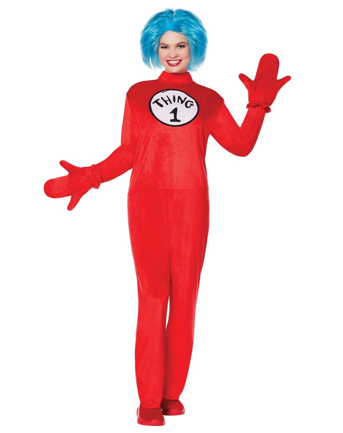 Adult Thing 1 and 2 One Piece Costume - Dr. Seuss - Image 2