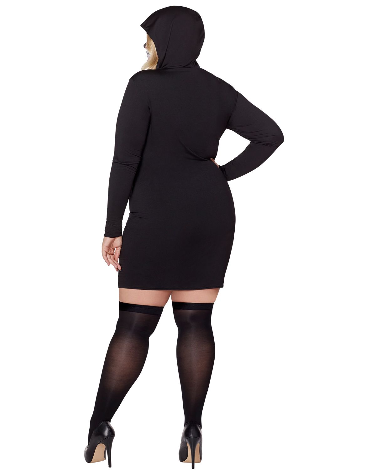 Adult Hooded Holographic Skeleton Costume - Image 3