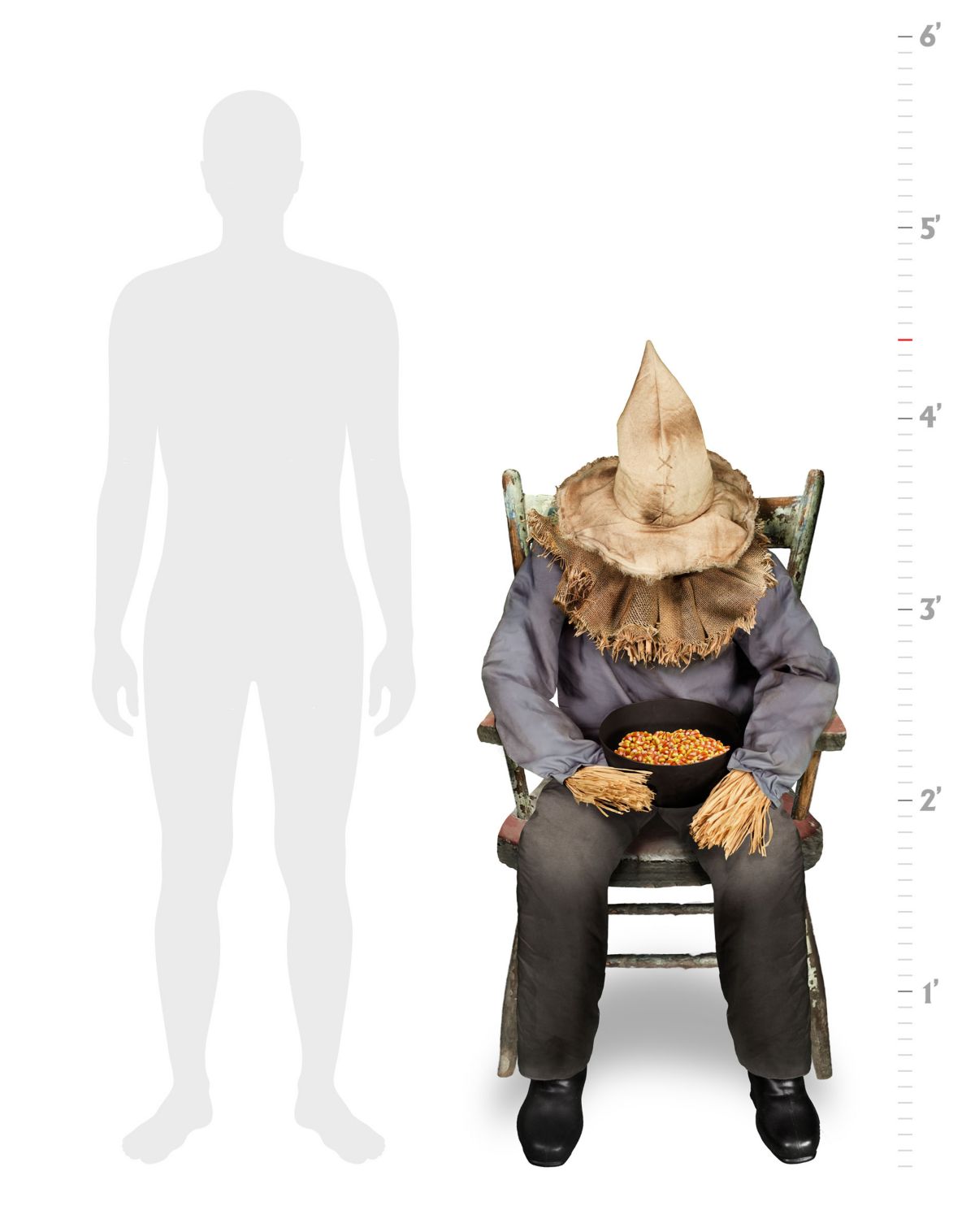 4 Ft 6 In Sitting Scarecrow Animatronic - Image 2