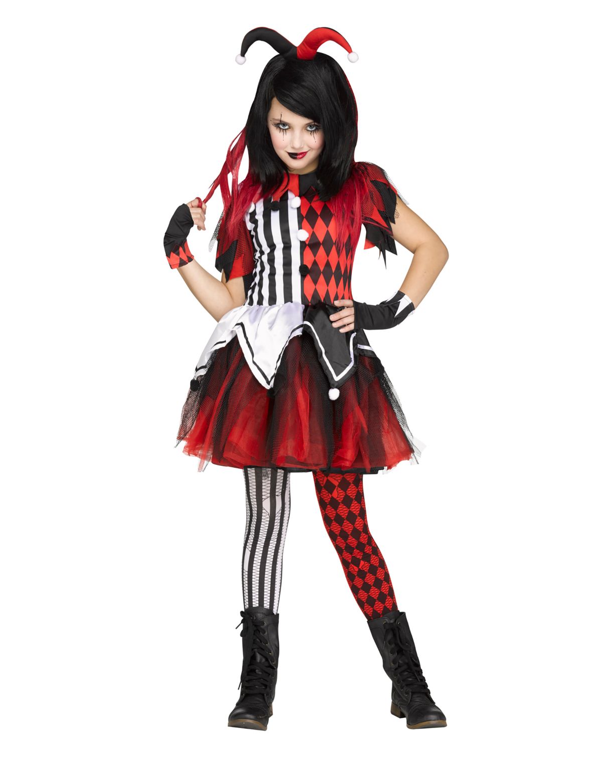 Kids Horror Harlequin Costume