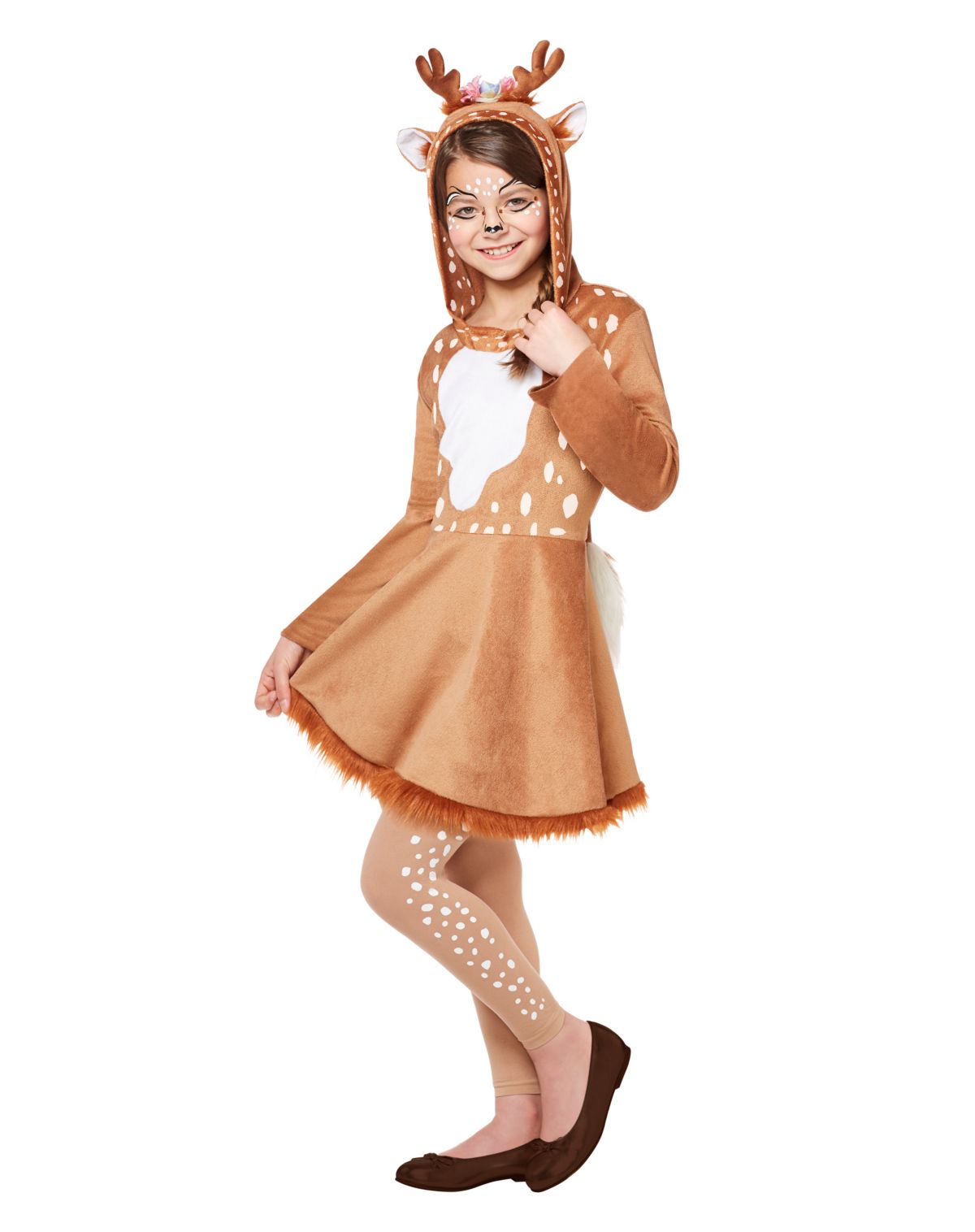 Kids Hooded Deer Dress Costume