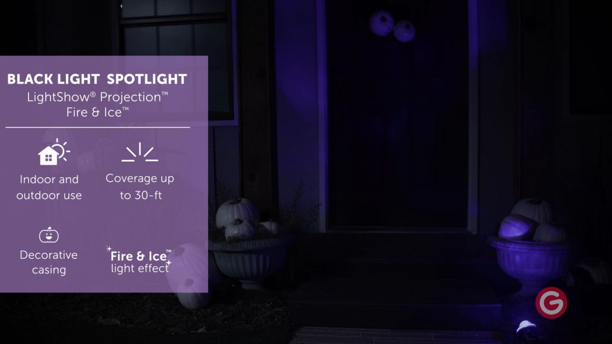 Halloween Lightshow Projection Fire u0026 Ice Spotlight (Black Light) - Image 4