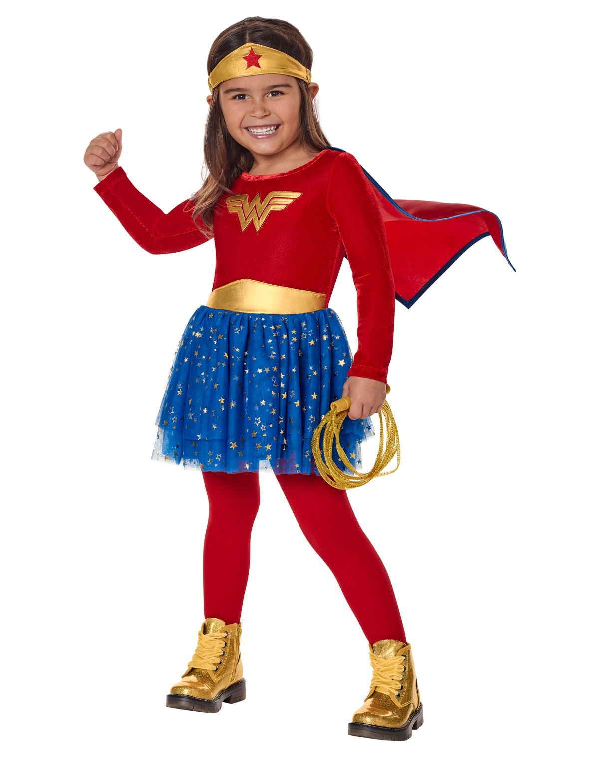 Toddler Long Sleeve Wonder Woman Dress Costume - DC Comics