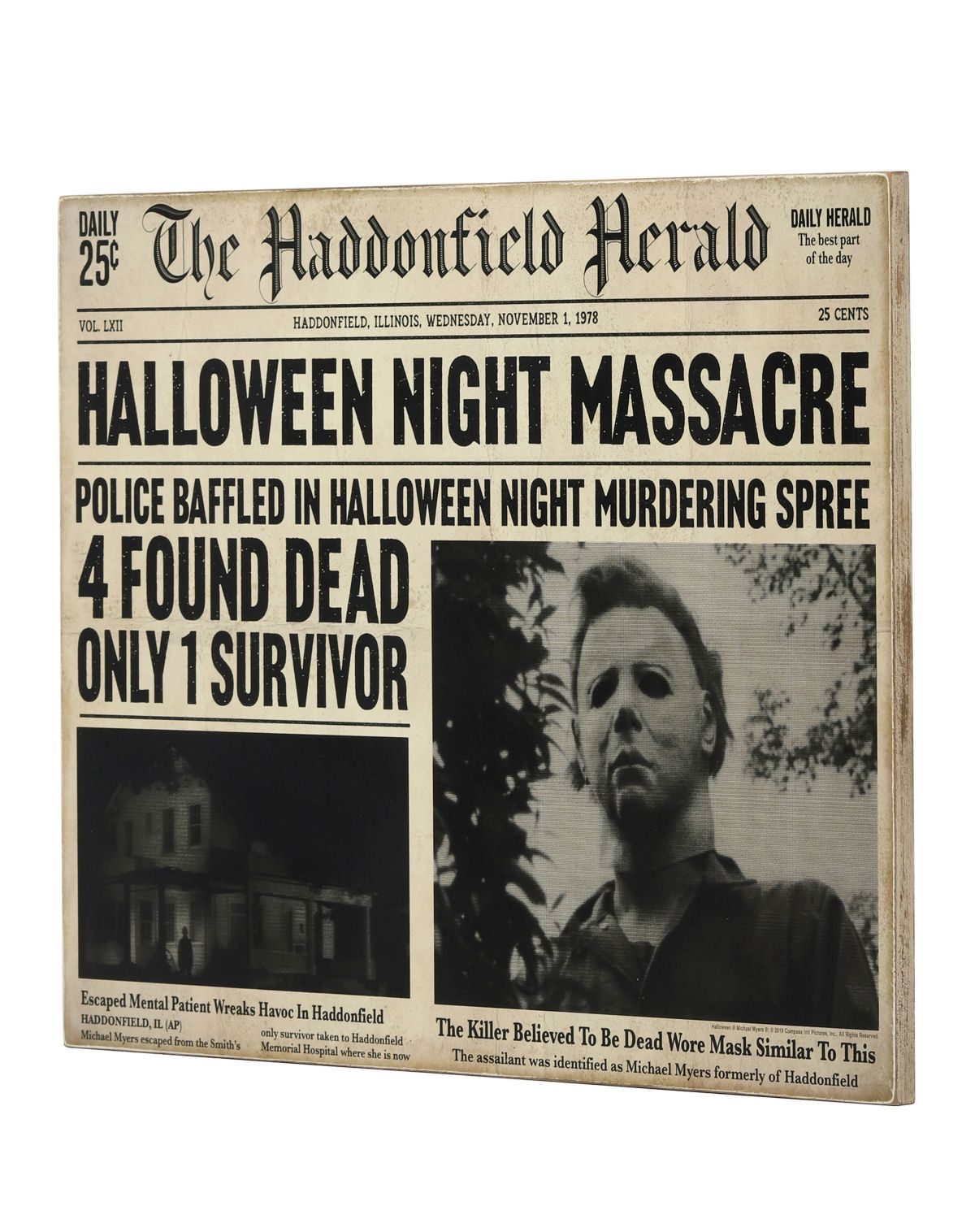 Michael Myers Haddonfield Herald Sign - Halloween - Image 3