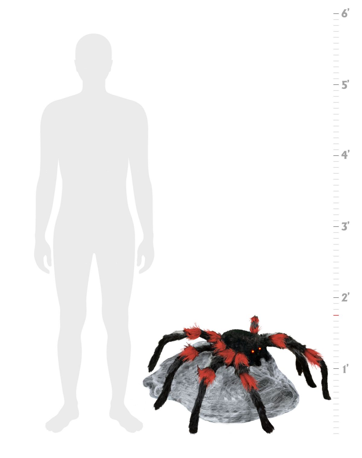 21 Inch LED Red and Black Jumping Spider Animatronic - Image 2
