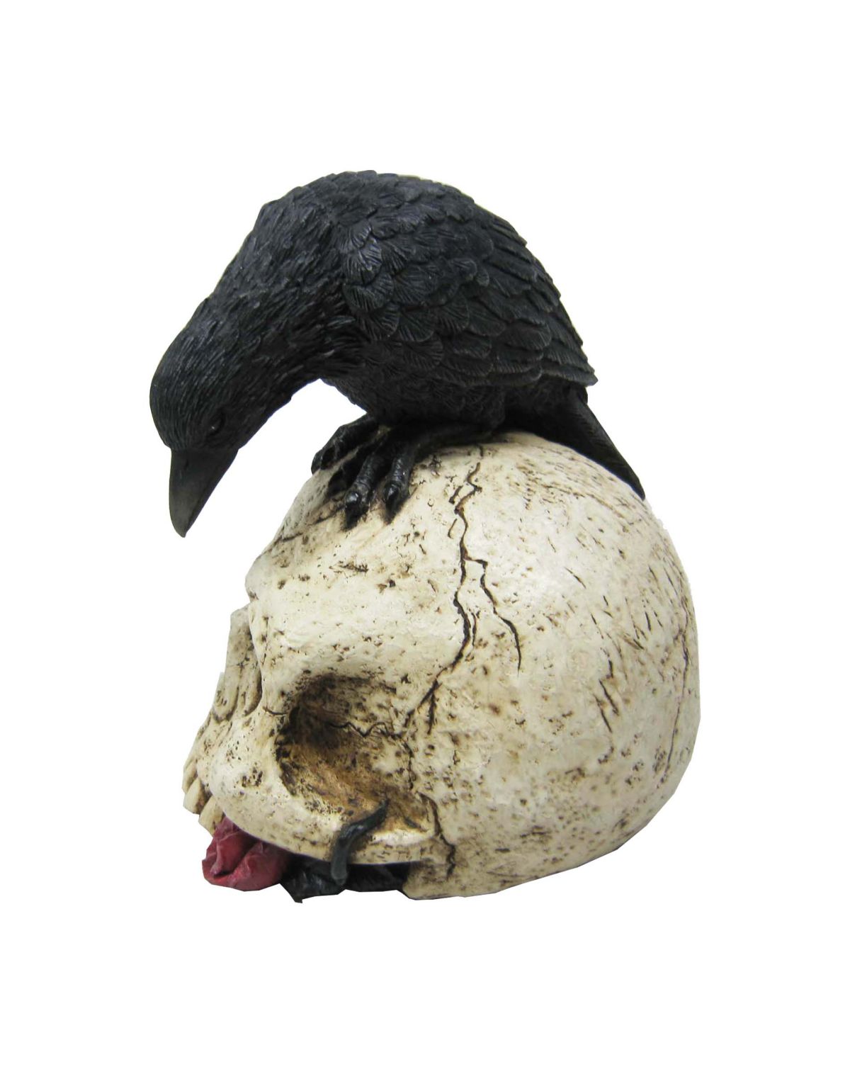 Gothic Noir Raven Skull Table Topper - Image 2