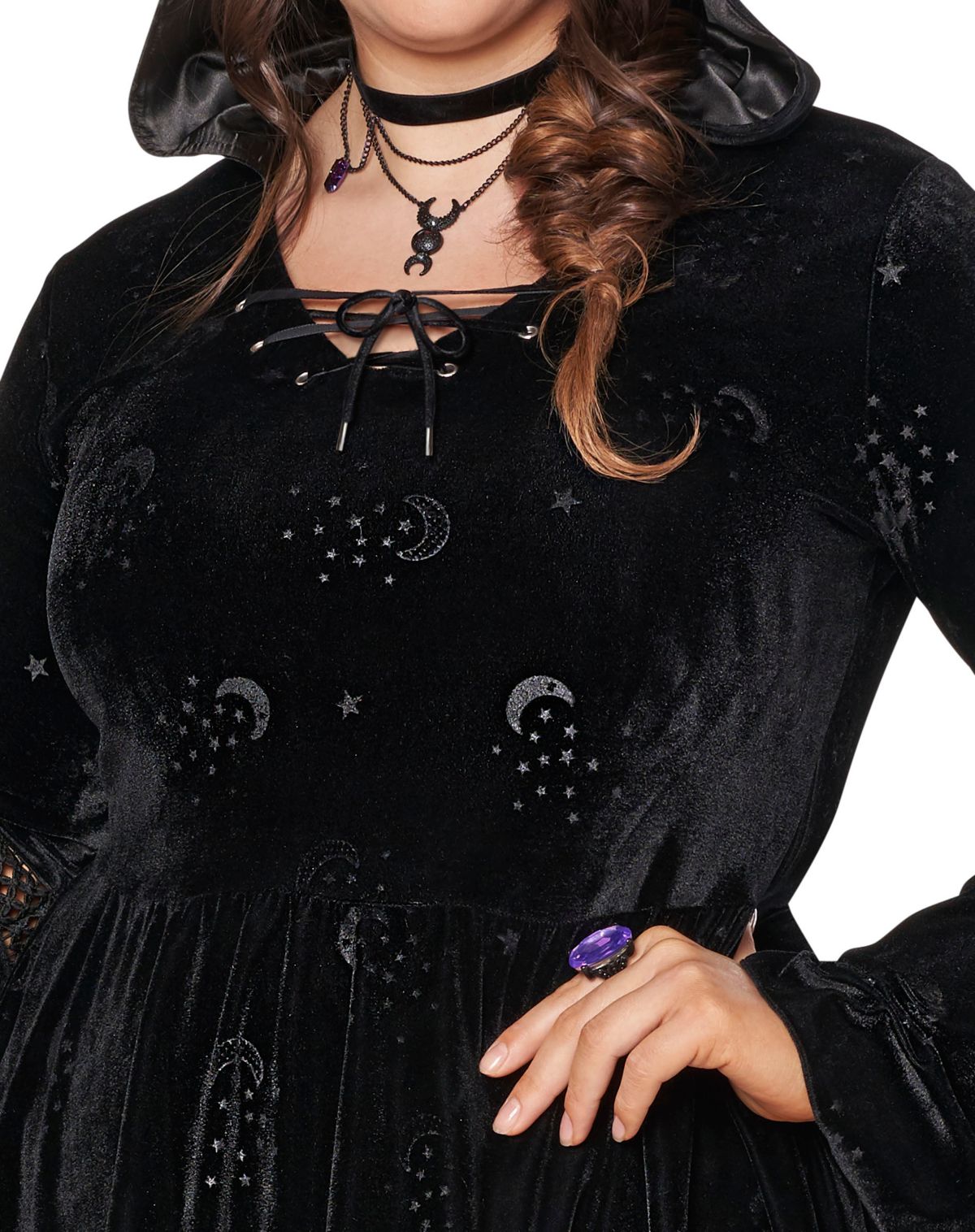 Adult Hooded Coven Plus Size Dress - Image 2