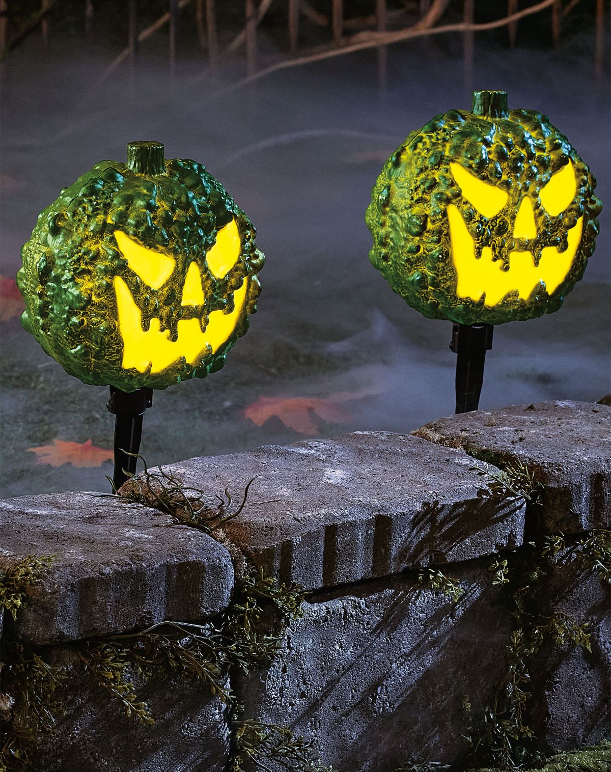 Light-Up LED Green Jack-O-Lantern Pathway Markers - Image 2