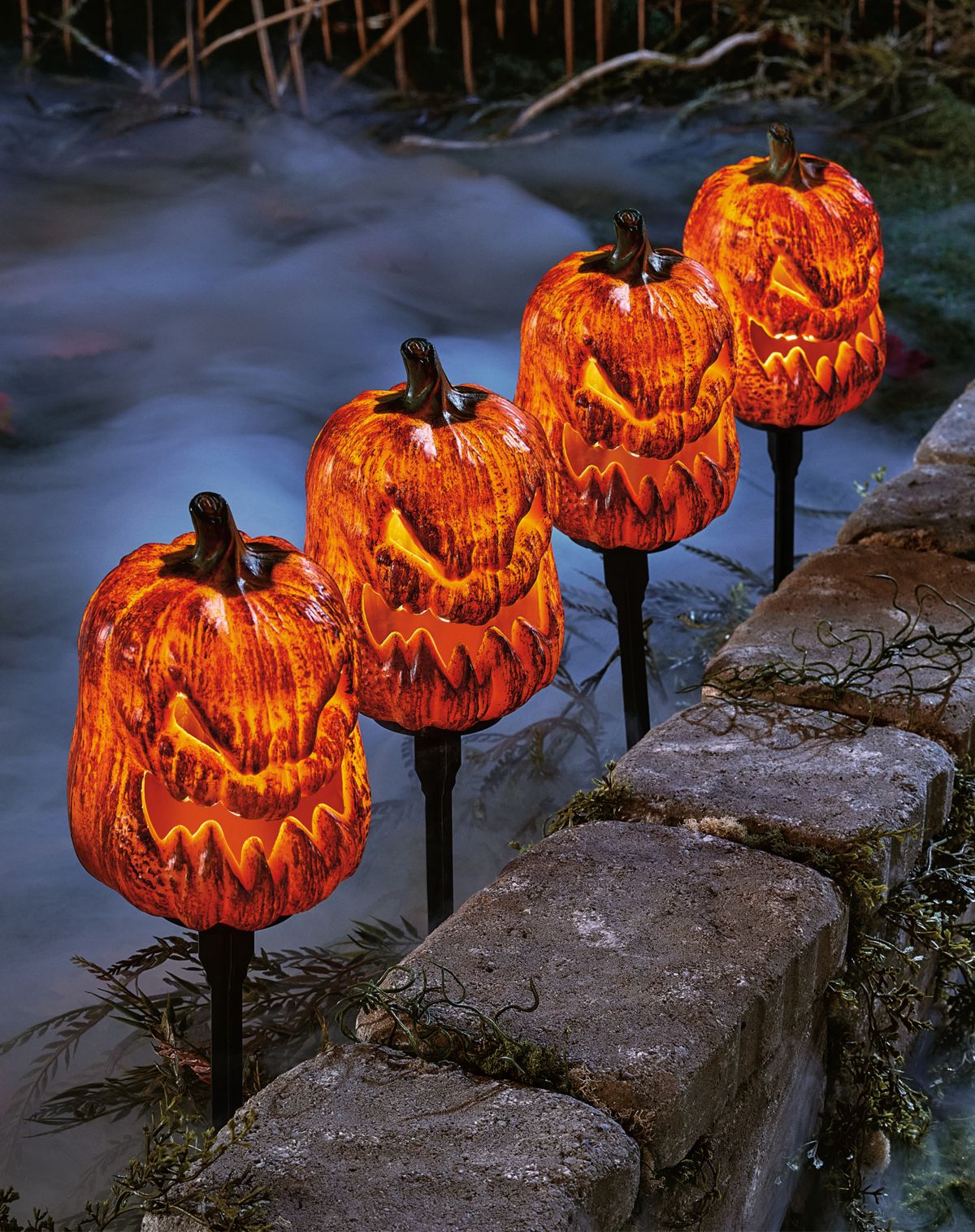 Light-Up LED Spooky Pumpkin Pathway Markers