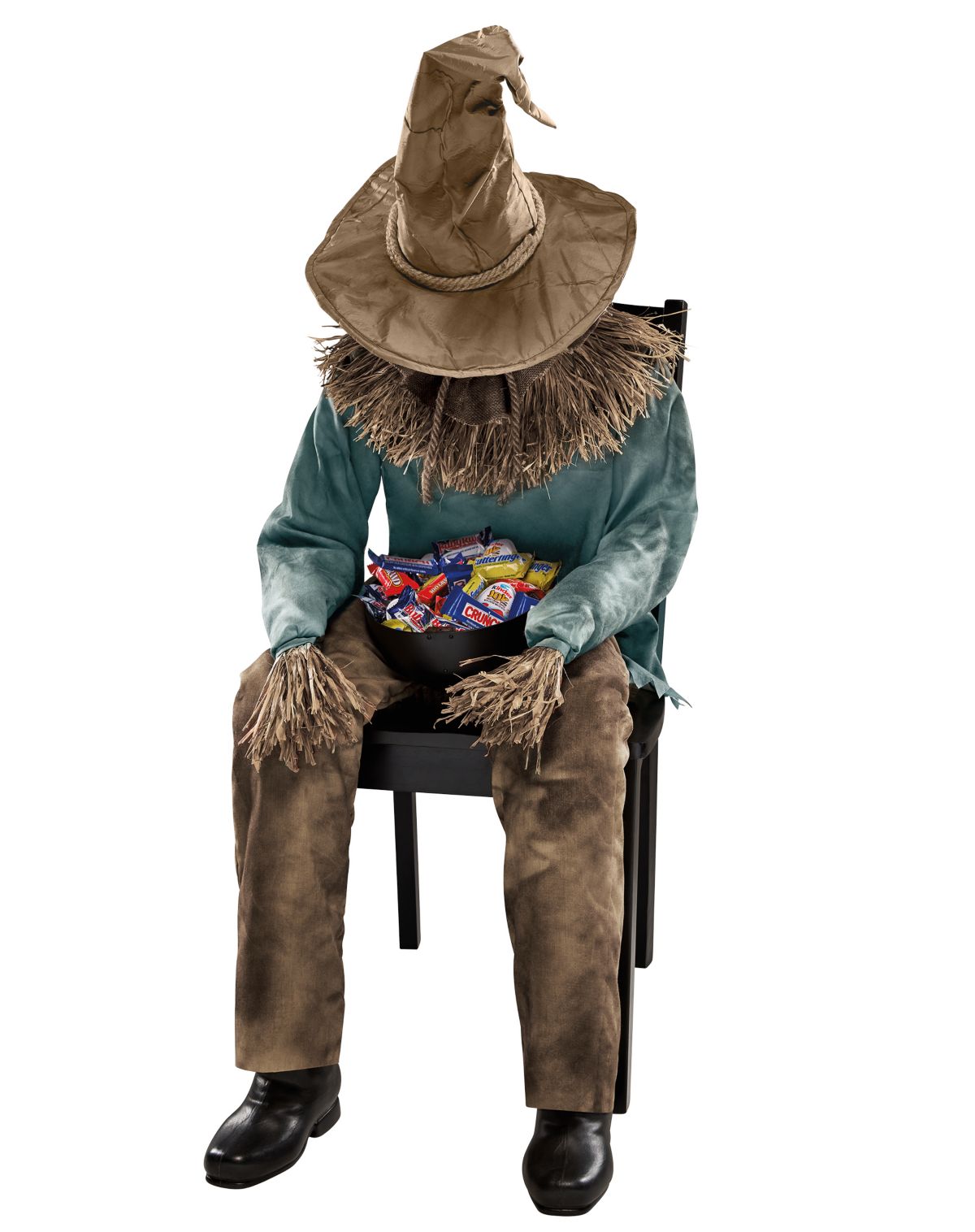 4 Ft 6 In Scary Sitting Scarecrow Animatronic - Image 4