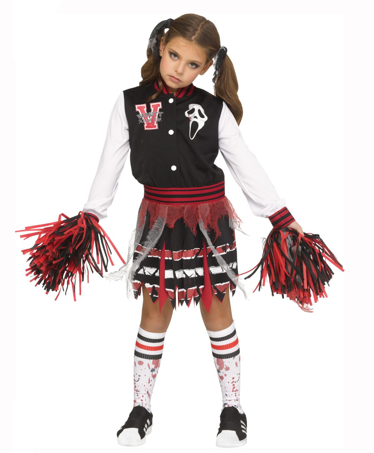 Kids Ghost Face Varsity Cheer Costume