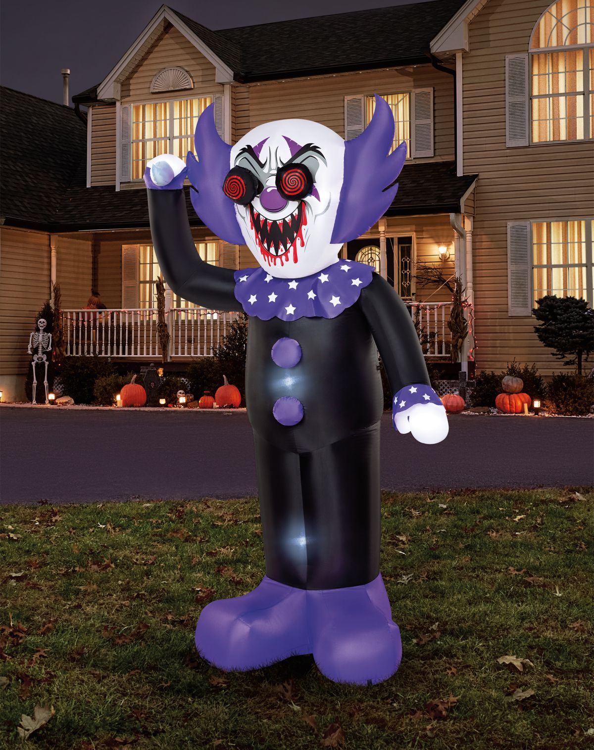 8 Ft. Spinning Eye Clown Light-Up Inflatable Decoration - Image 2