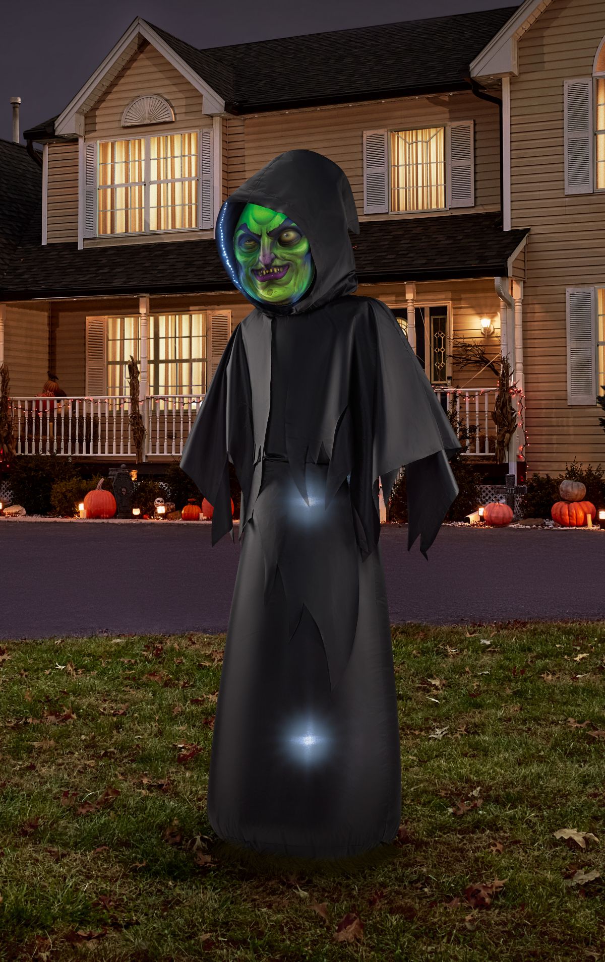 6 Ft. Masked Hooded Figure Light-Up Inflatable Decoration - Image 2