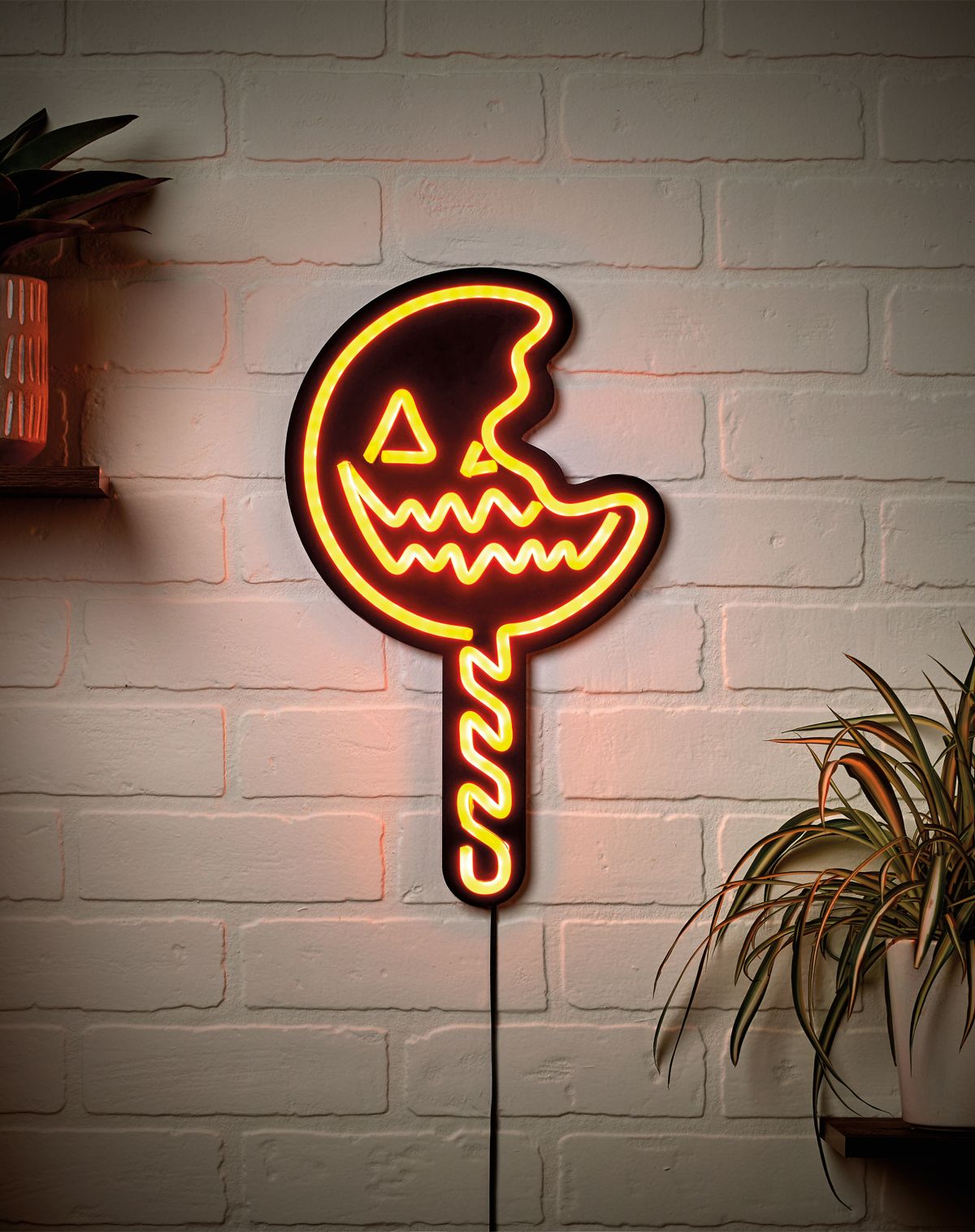 Trick u0027r Treat Lollipop Neon LED Light-Up Sign