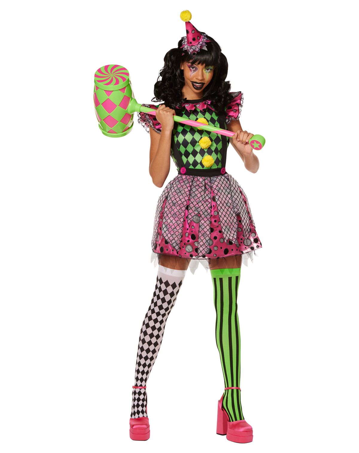 Adult Neon Clown Costume
