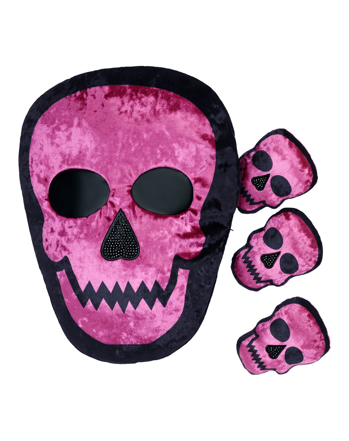 Pink Skull Zip-Up Pillows Set - 4 Pack - Image 2