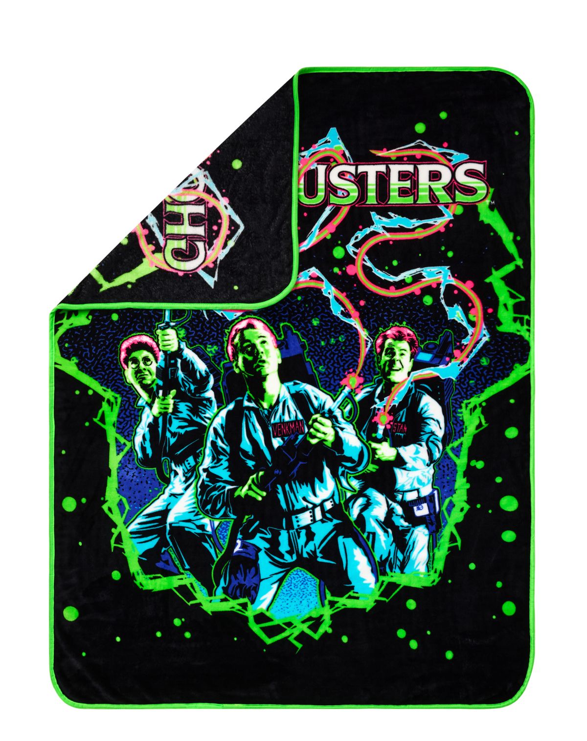 Neon Ghostbusters Fleece Blanket - Image 2