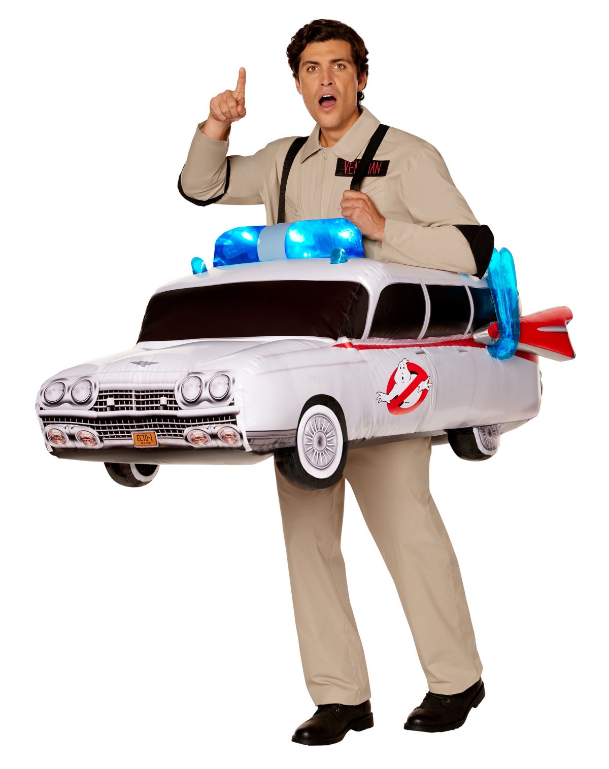 Adult Light-Up Ecto-1 Inflatable Ride-Along Costume - Ghostbusters