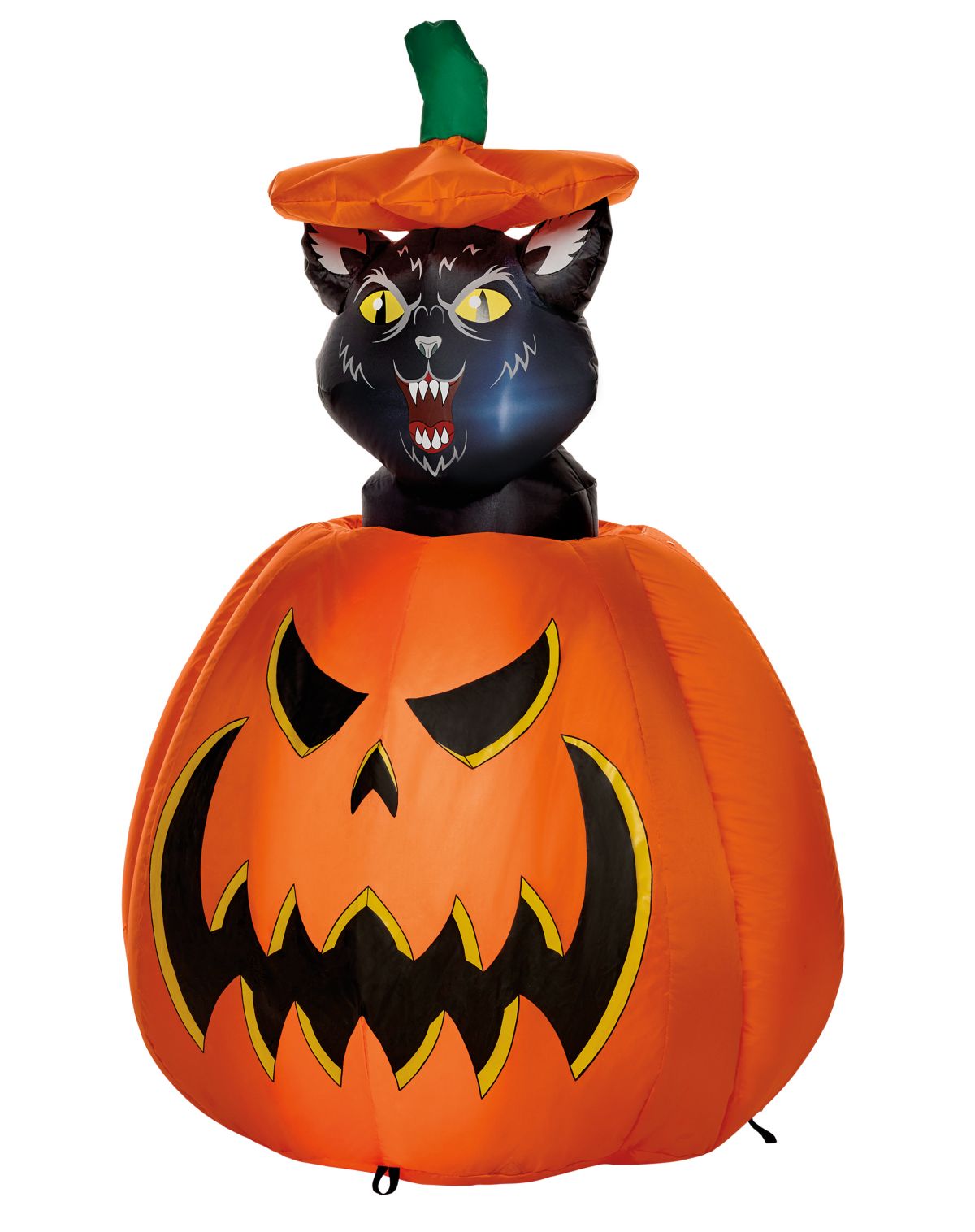 3 Ft 7 In Light-Up Animated Rising Pumpkin Cat Inflatable Decoration - Image 2