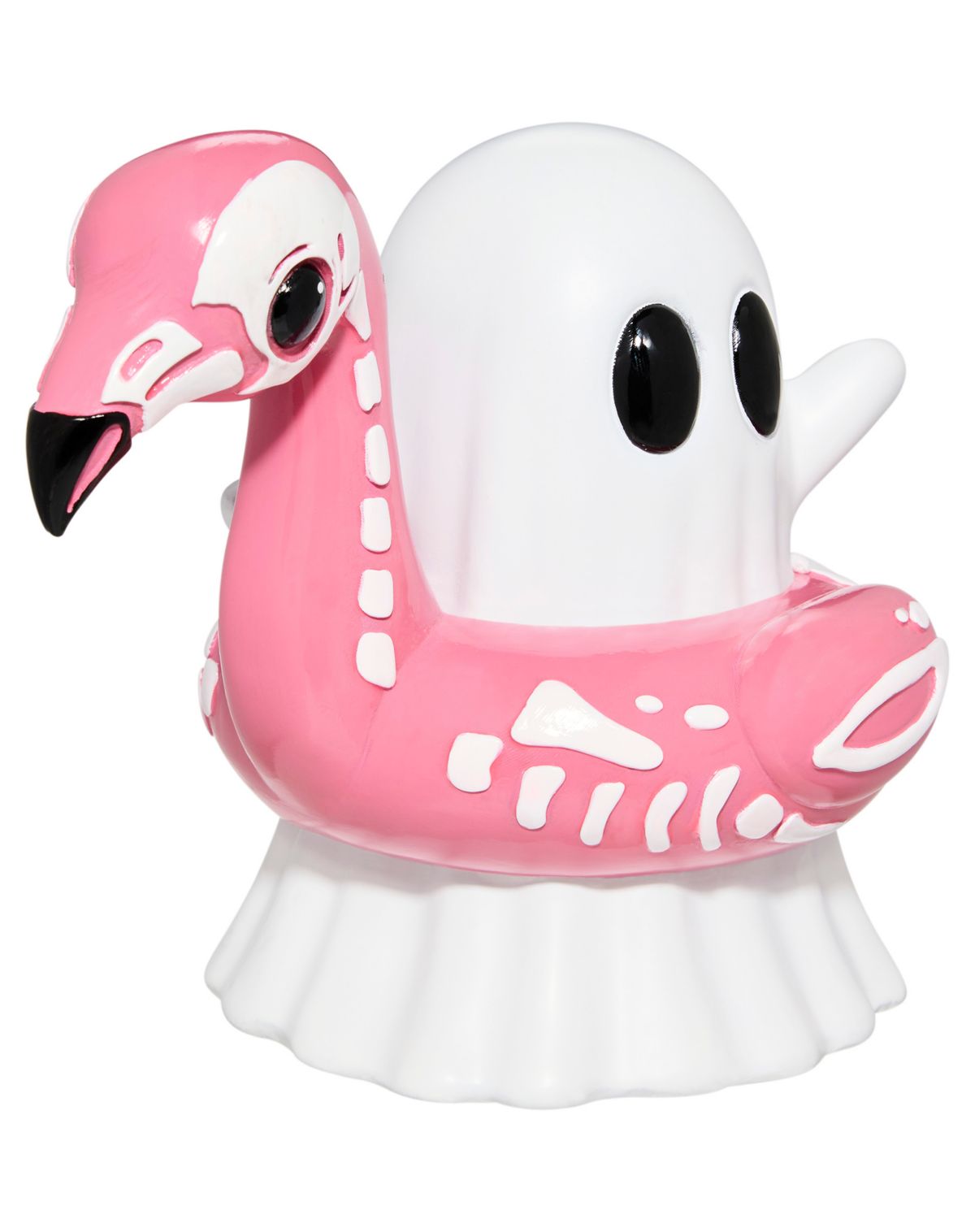 Summerween Ghost Flamingo Float Tabletop Statue - Image 2