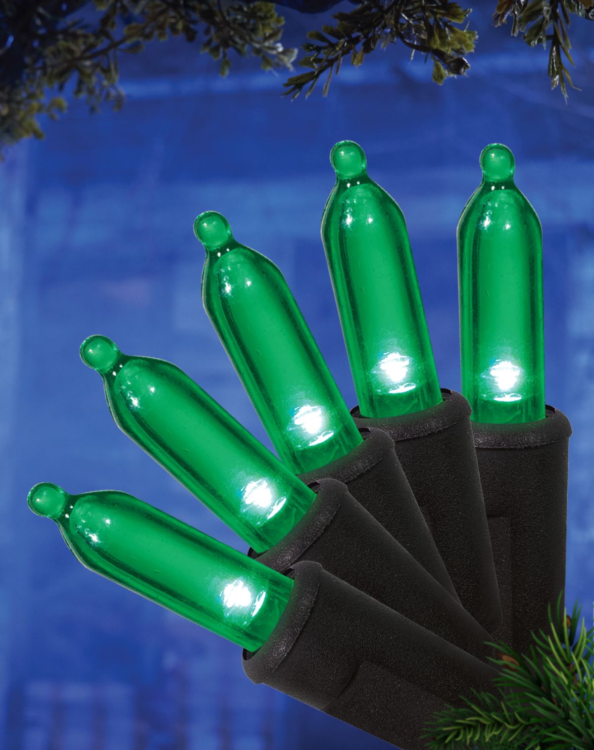 LED Green Mini Lights - 70 Count