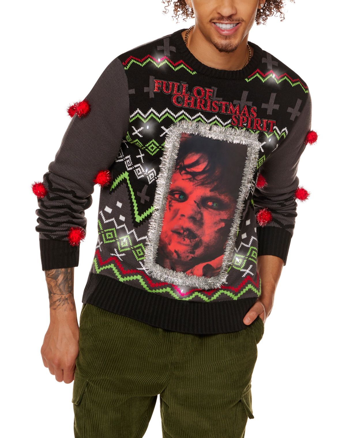 Light-Up Full of Christmas Spirit Christmas Sweater - The Exorcist
