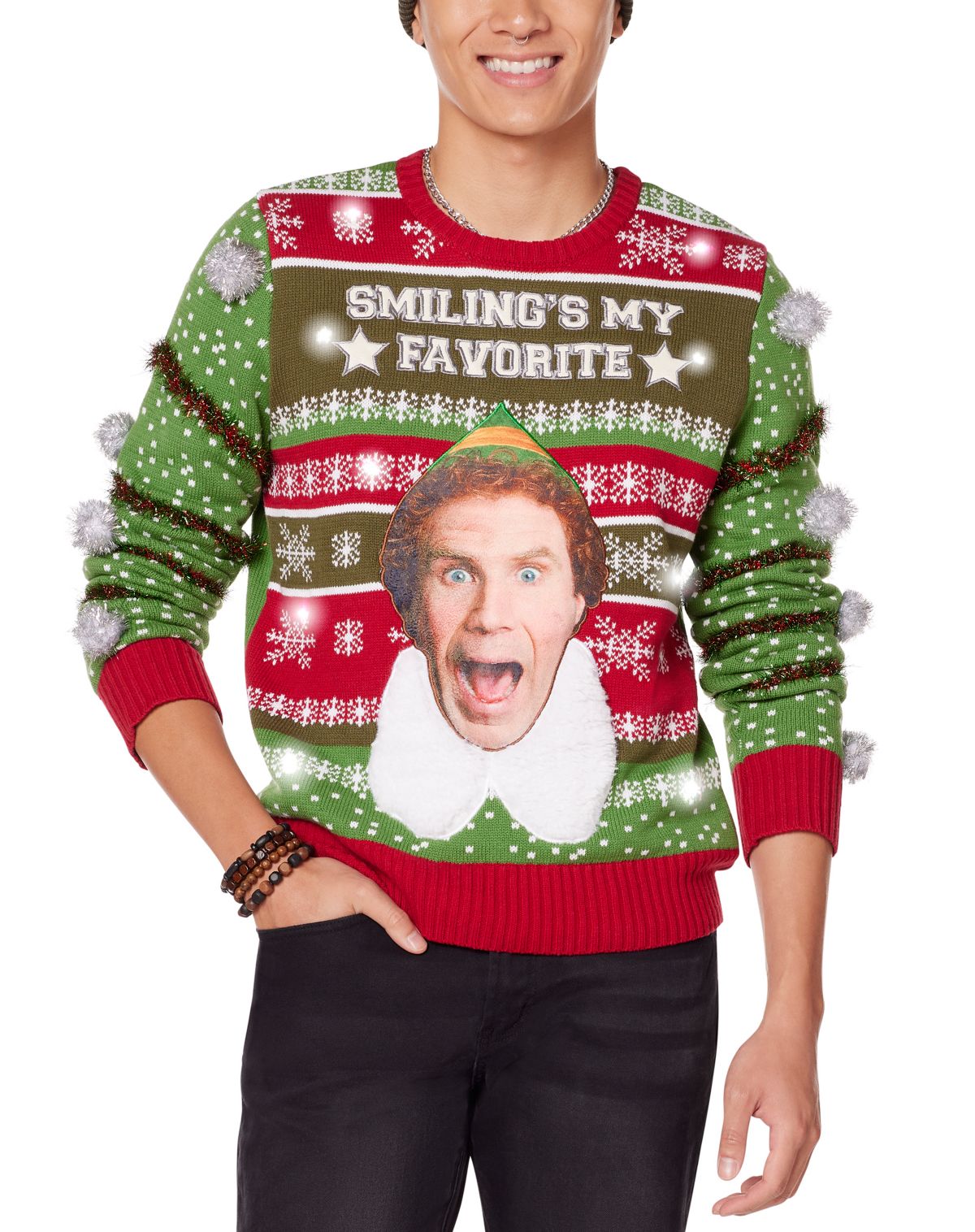 Light Up Smilingu0027s My Favorite Christmas Sweater - Elf