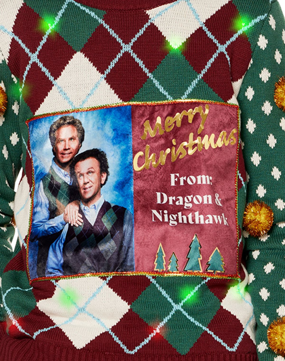 Light-Up Merry Christmas Dragon and Nighthawk Christmas Sweater - Step - Image 3