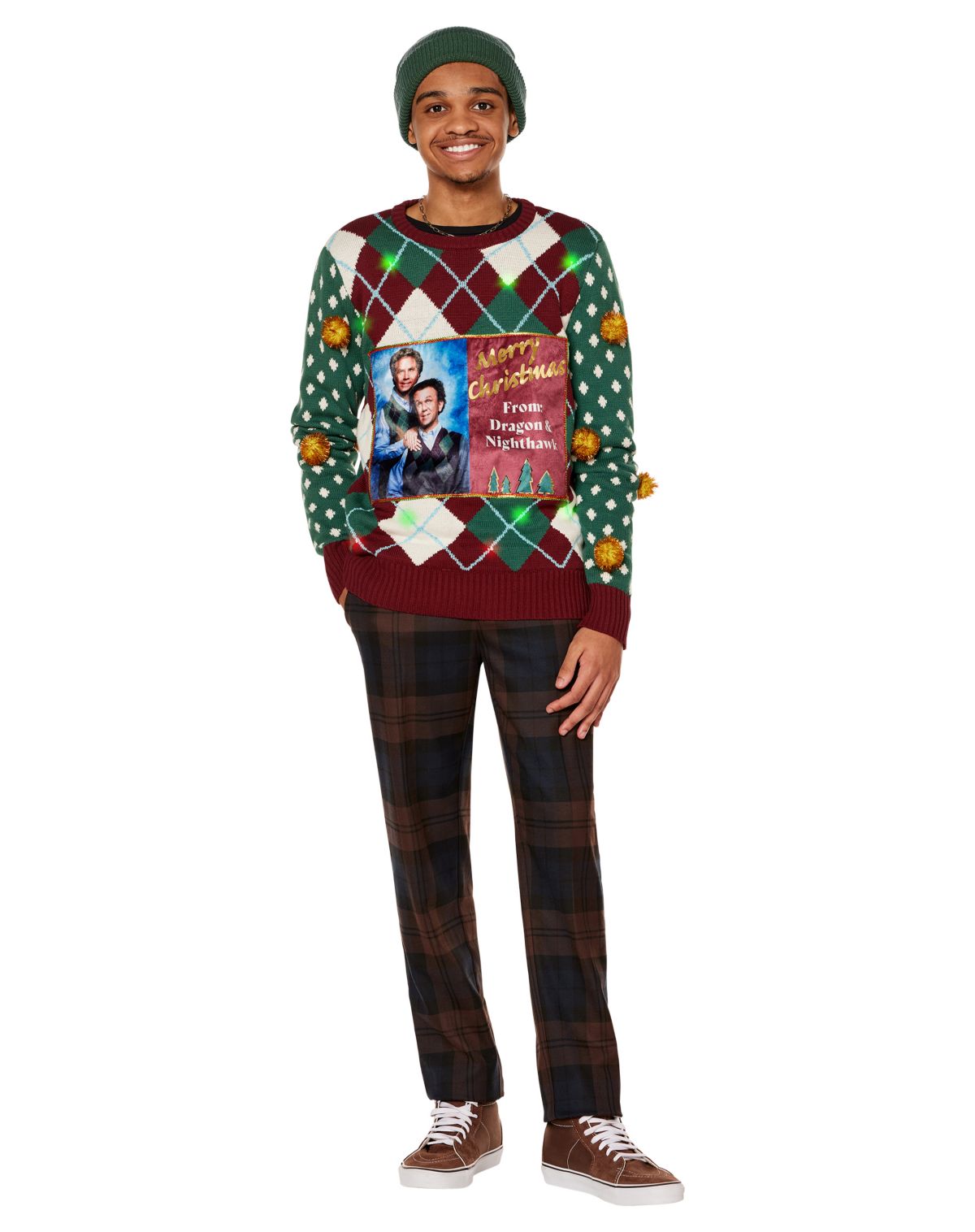 Light-Up Merry Christmas Dragon and Nighthawk Christmas Sweater - Step - Image 4