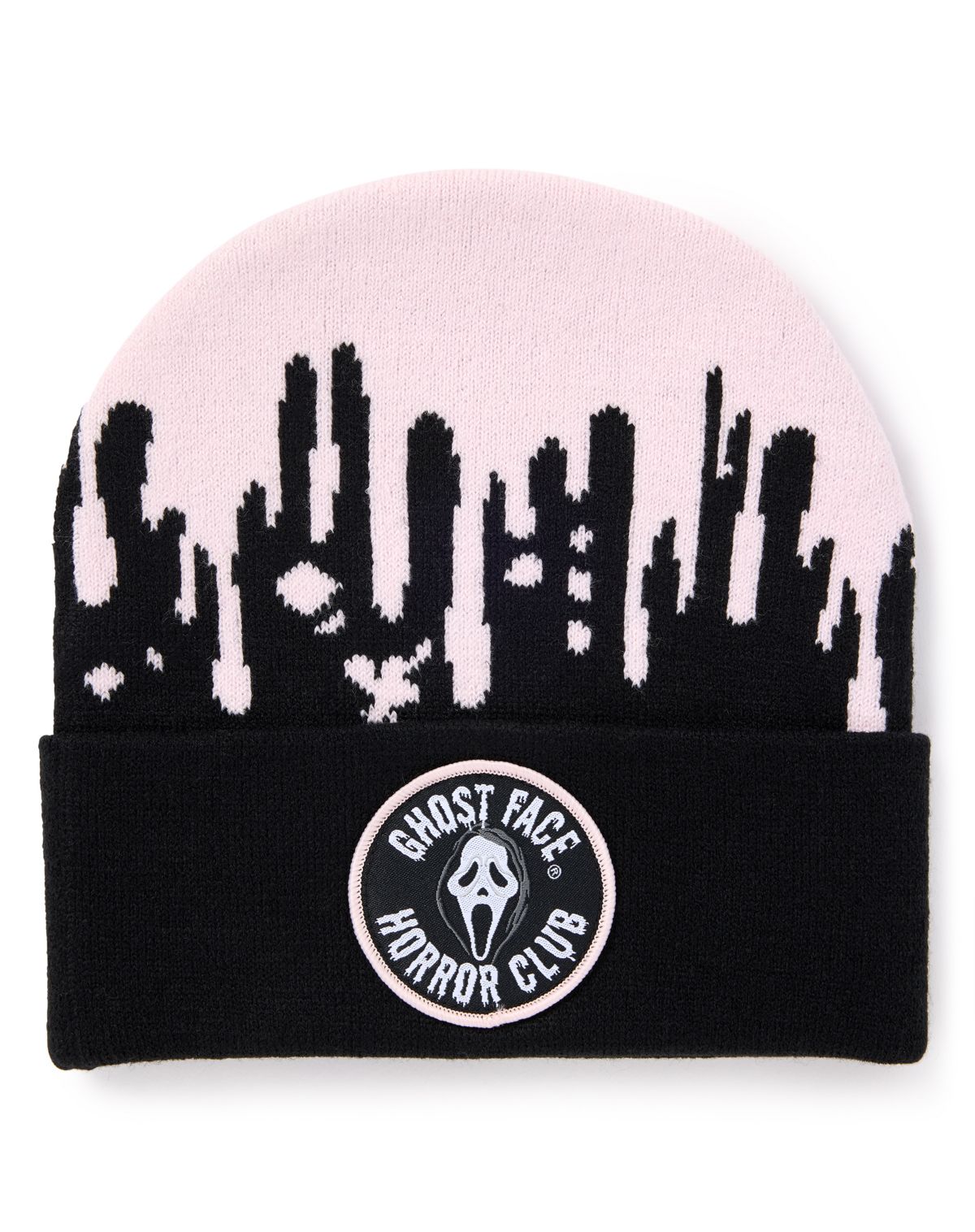 Ghost Face Horror Club Pink Drip Cuff Beanie Hat - Image 2