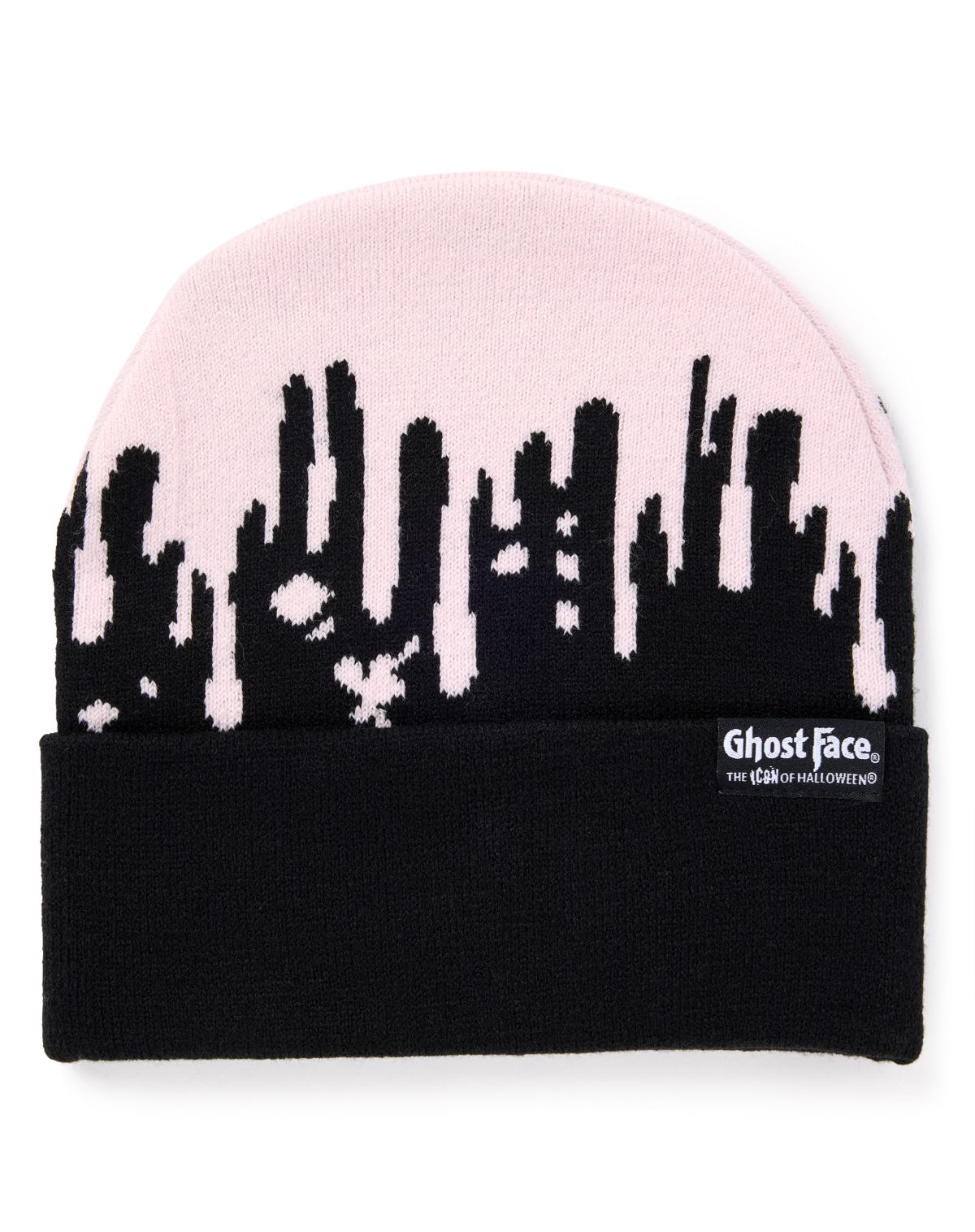 Ghost Face Horror Club Pink Drip Cuff Beanie Hat - Image 3