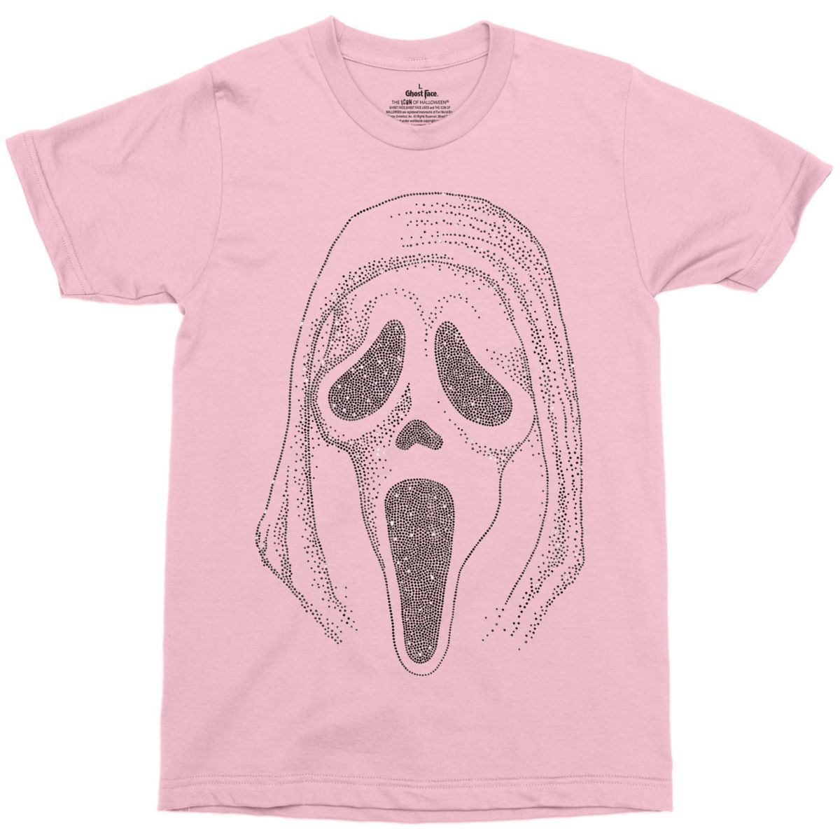 Ghost Face Pink Rhinestone T Shirt