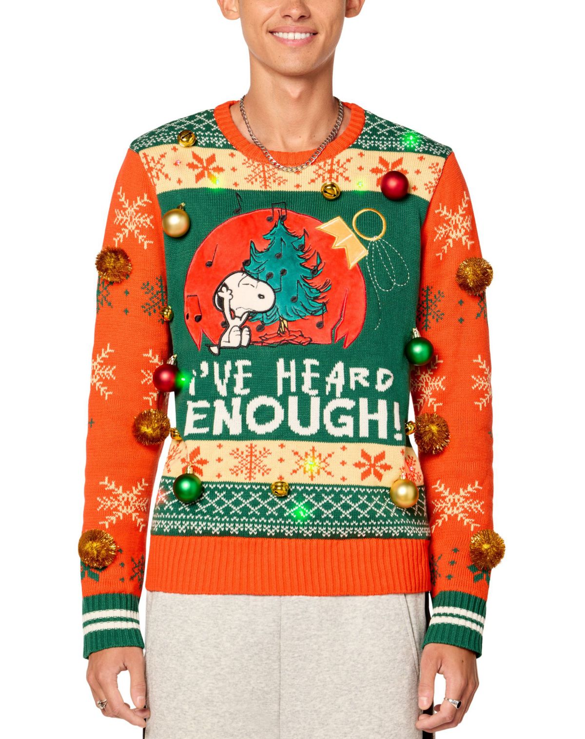 Light-Up Snoopy Iu0027ve Heard Enough Christmas Sweater - The Peanuts - Image 2