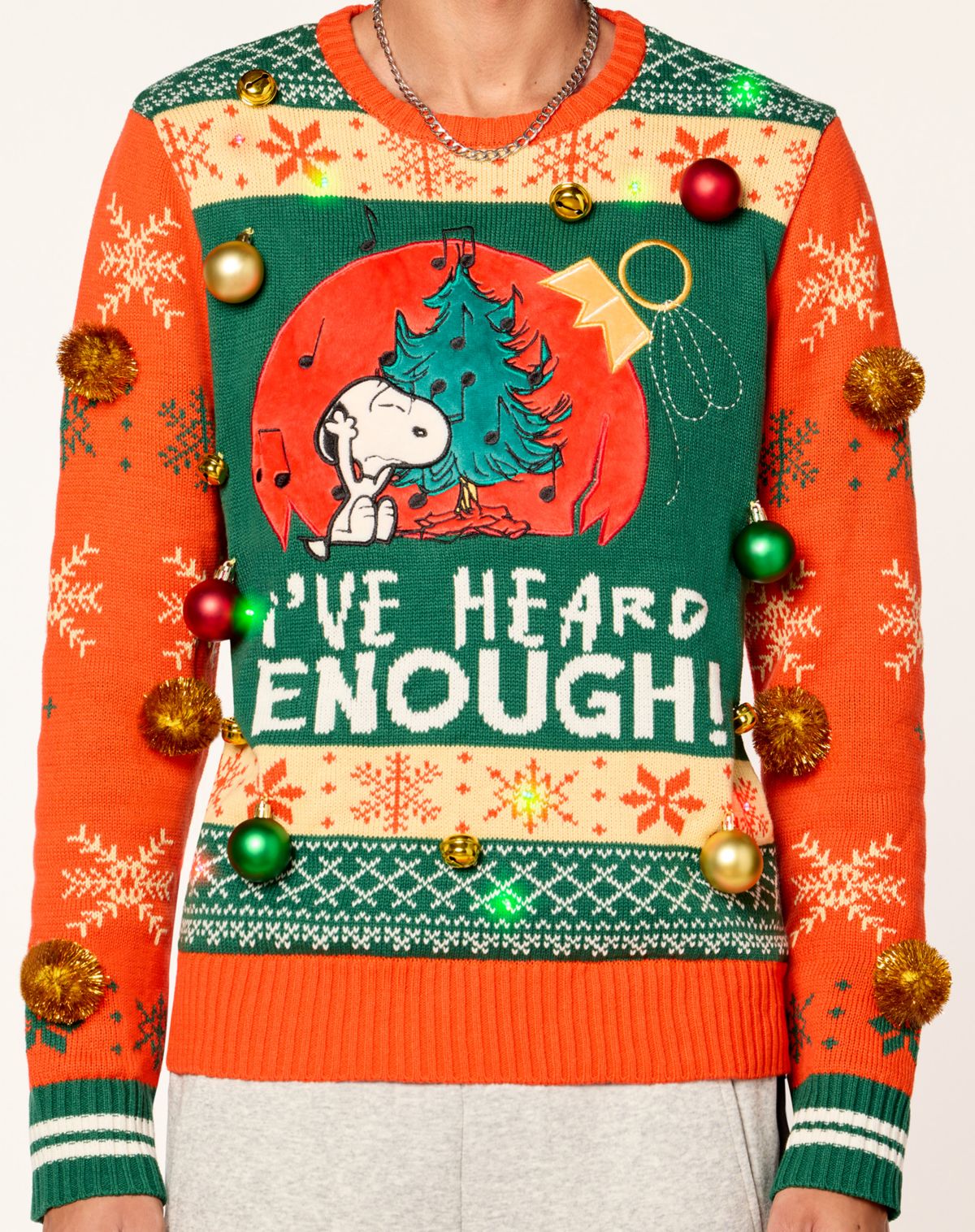 Light-Up Snoopy Iu0027ve Heard Enough Christmas Sweater - The Peanuts - Image 3