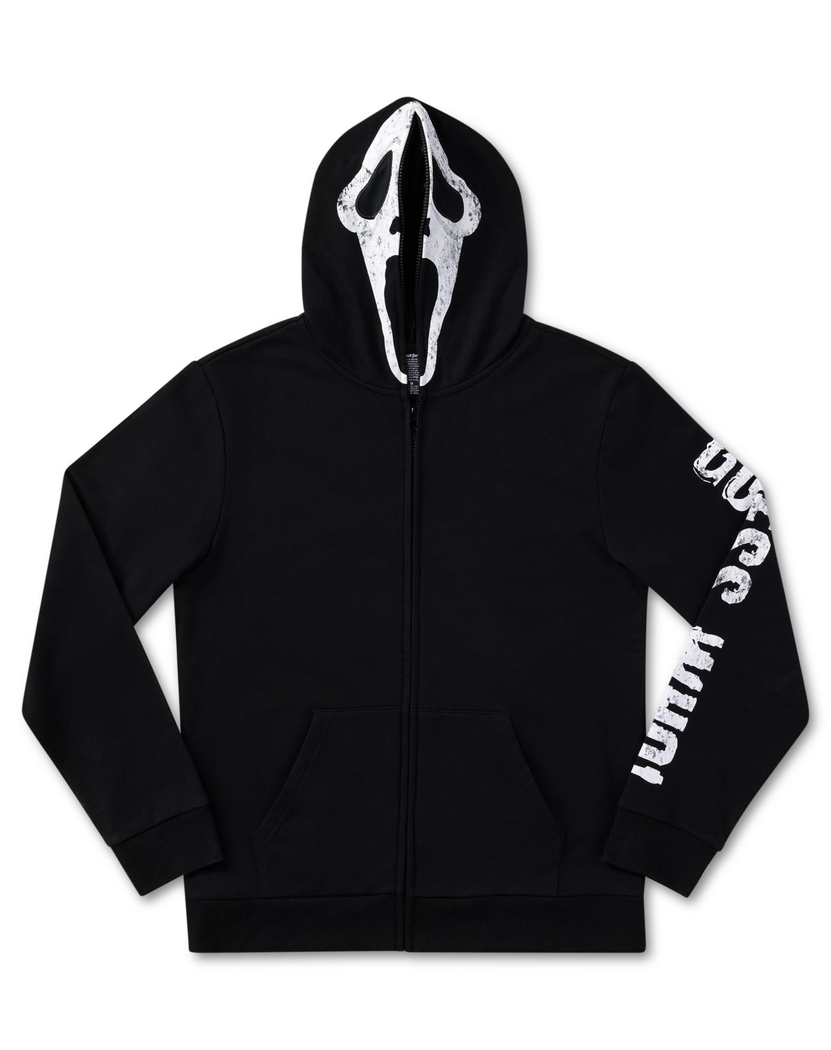 Ghost Face Zip-Up Mask Hoodie