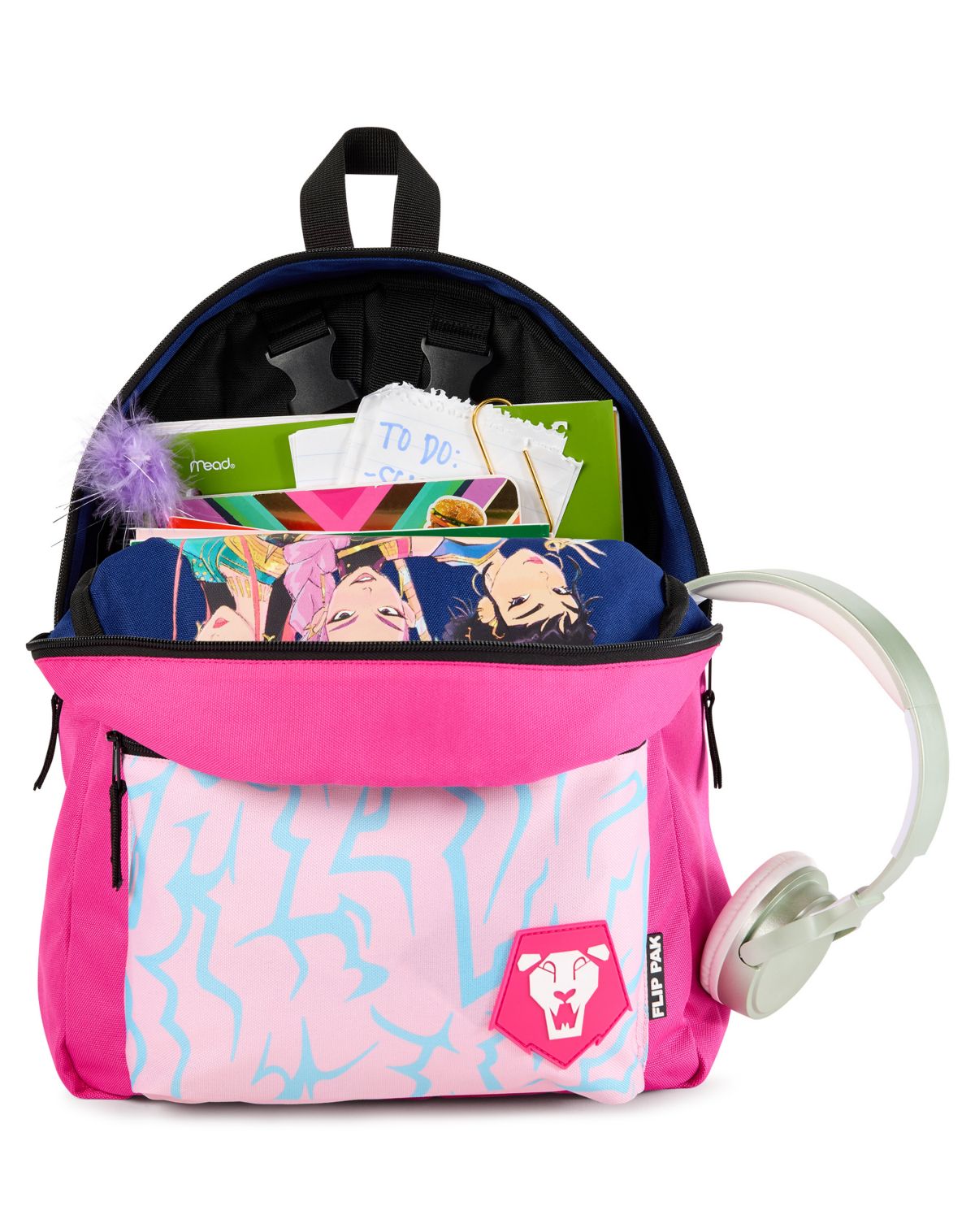 Flip Pak KPop Demon Hunters Saja Boys & Huntr/x Reversible Backpack - Image 3
