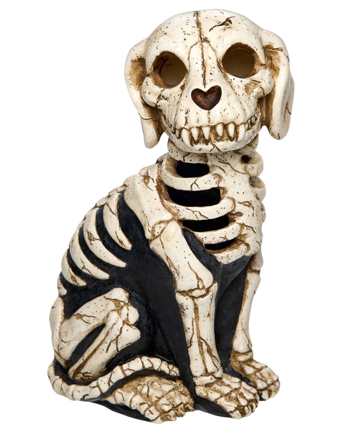 Light-Up Skeleton Dog Statue