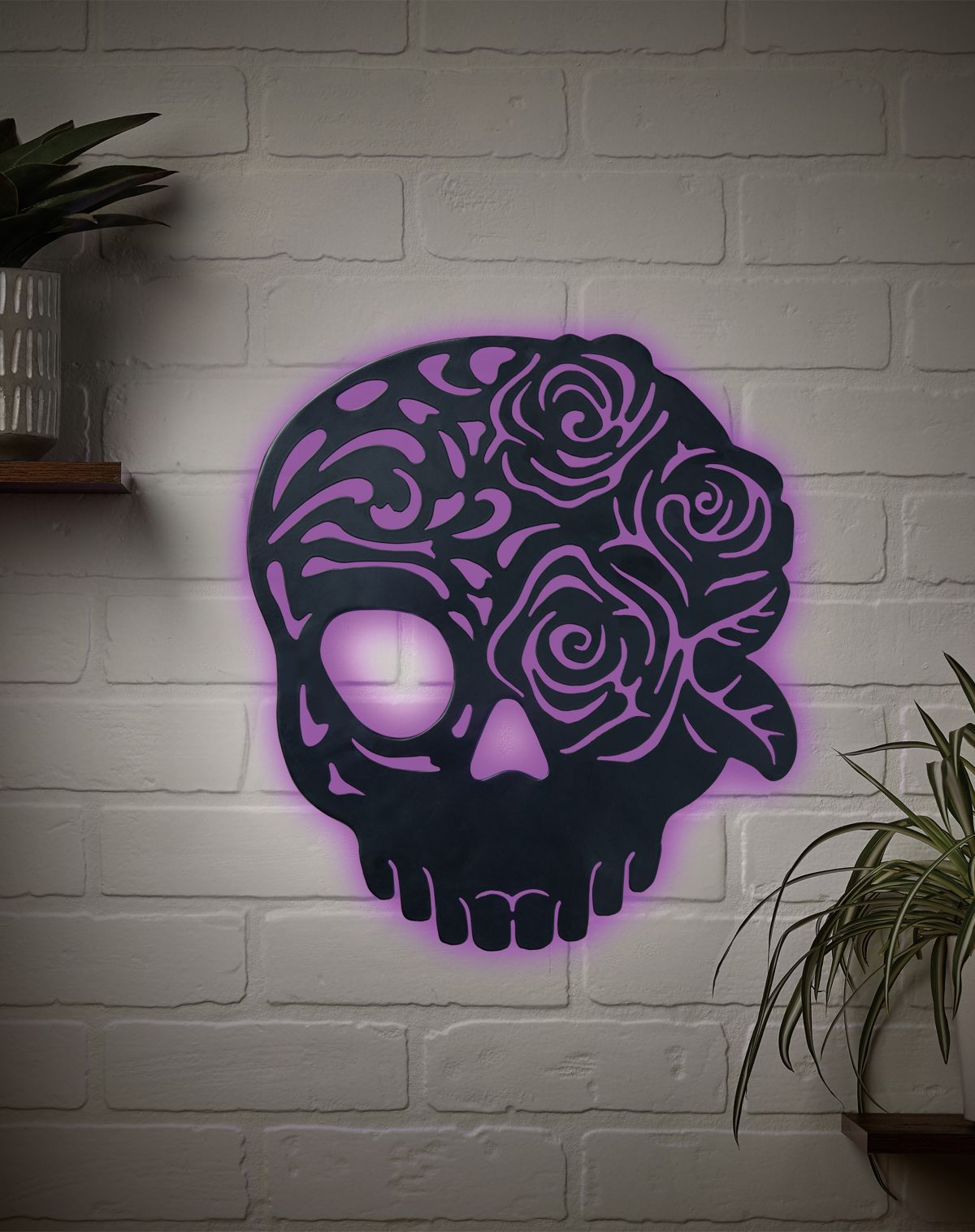 Enchanted Skull LED Light-Up Sign