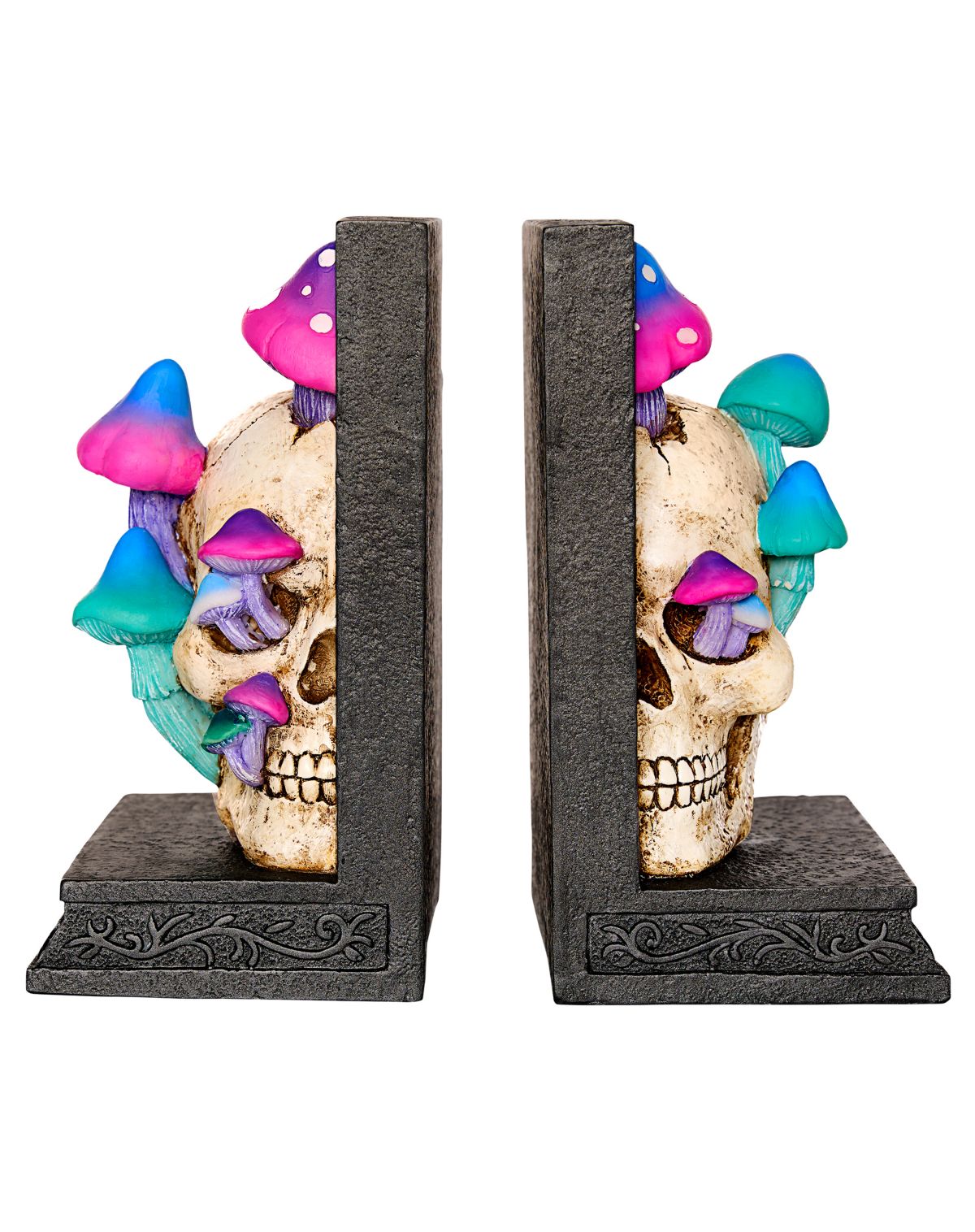 Enchanted Mushroom Skull Bookends - Image 2