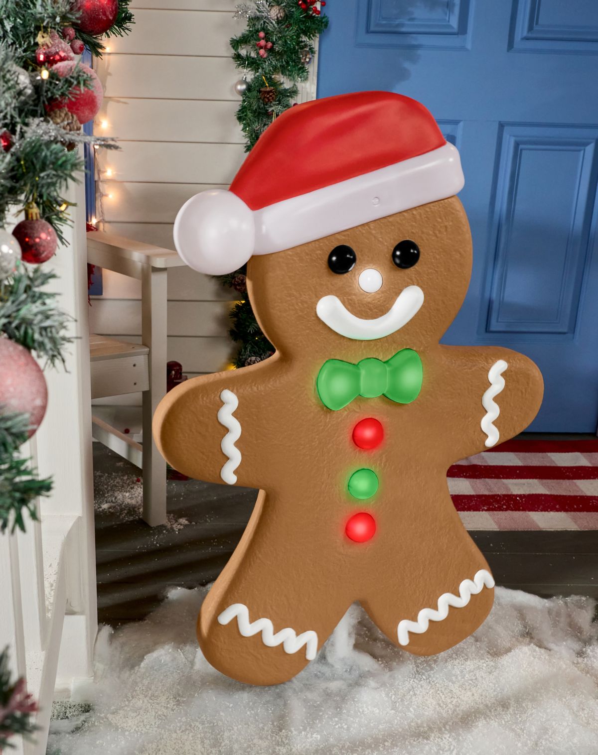 3 Ft Light-Up Gingerbread Boy Animatronic
