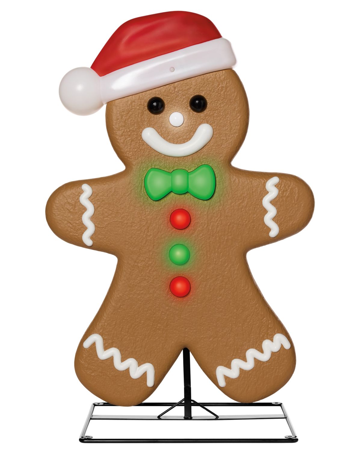 3 Ft Light-Up Gingerbread Boy Animatronic - Image 2