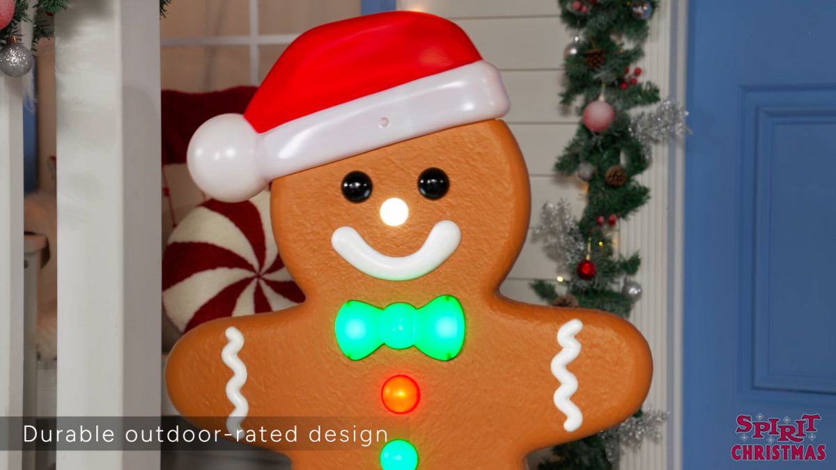 3 Ft Light-Up Gingerbread Boy Animatronic - Image 4