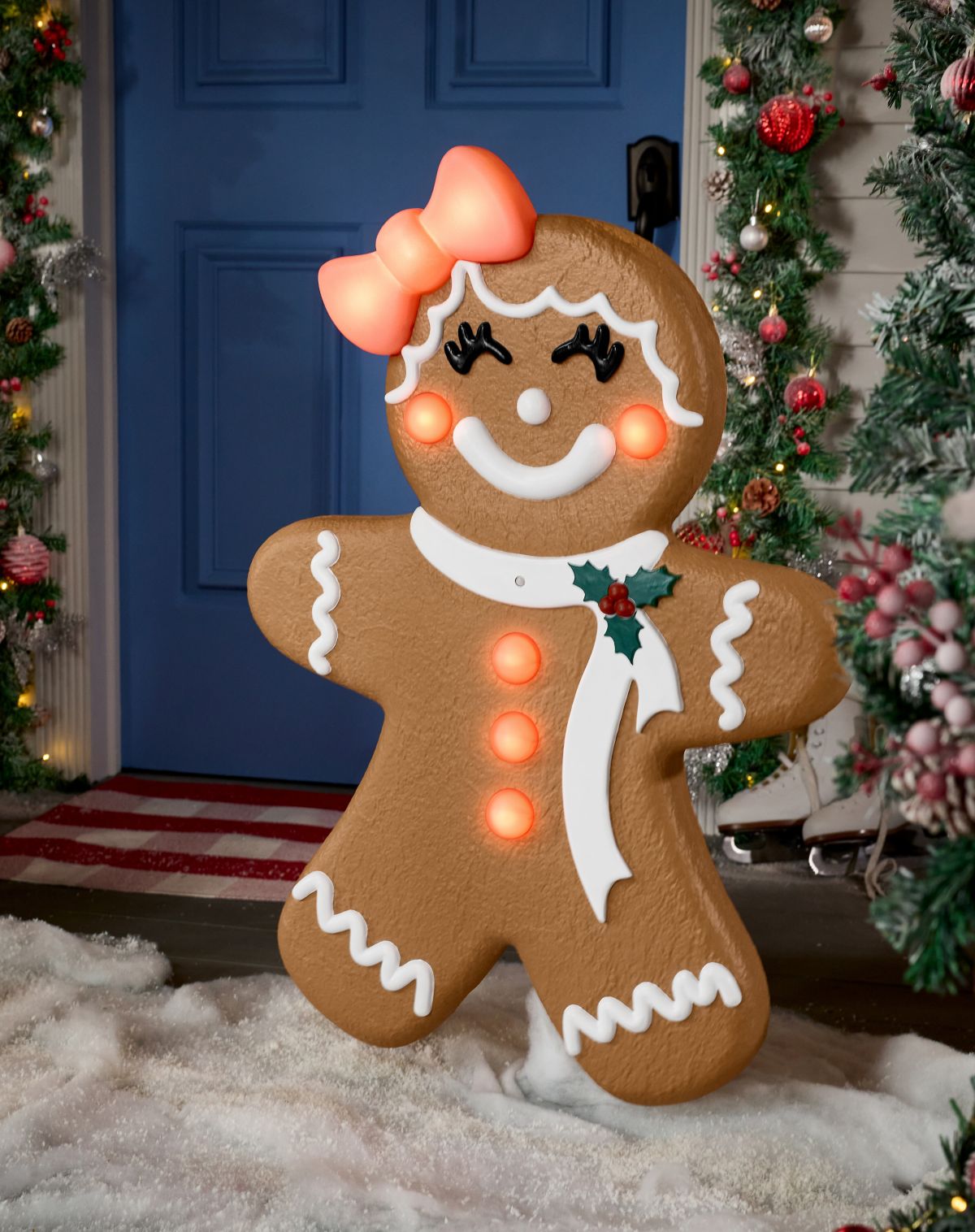 3 Ft Light-Up Gingerbread Girl Animatronic