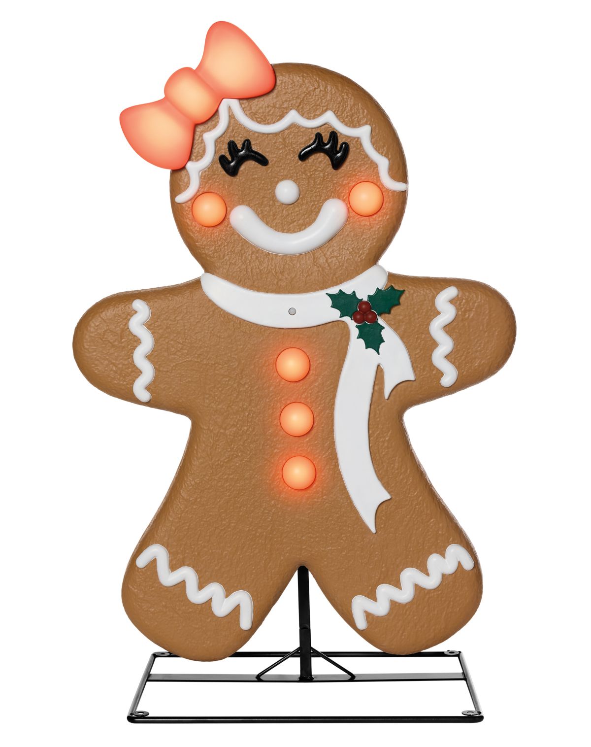 3 Ft Light-Up Gingerbread Girl Animatronic - Image 2