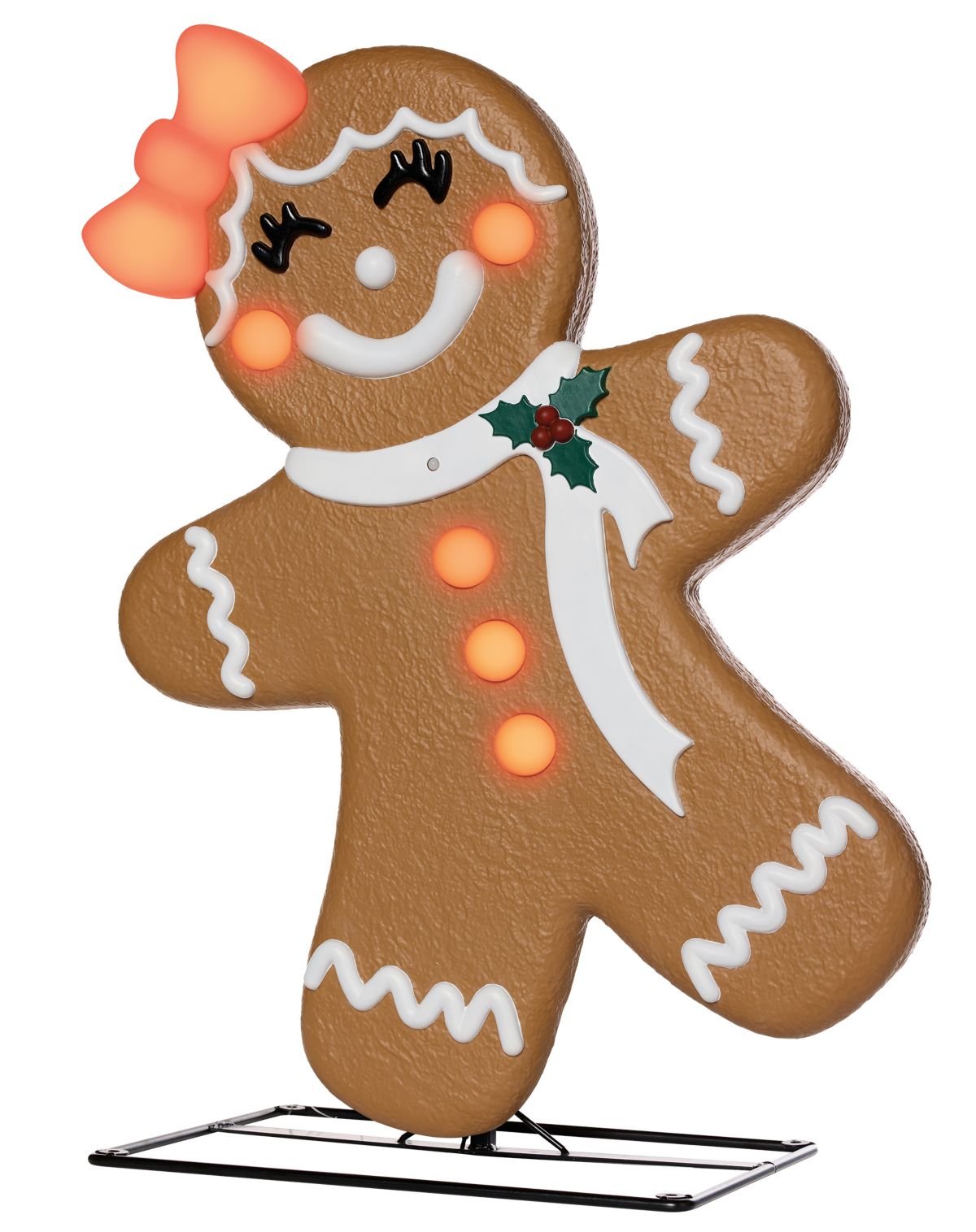 3 Ft Light-Up Gingerbread Girl Animatronic - Image 3