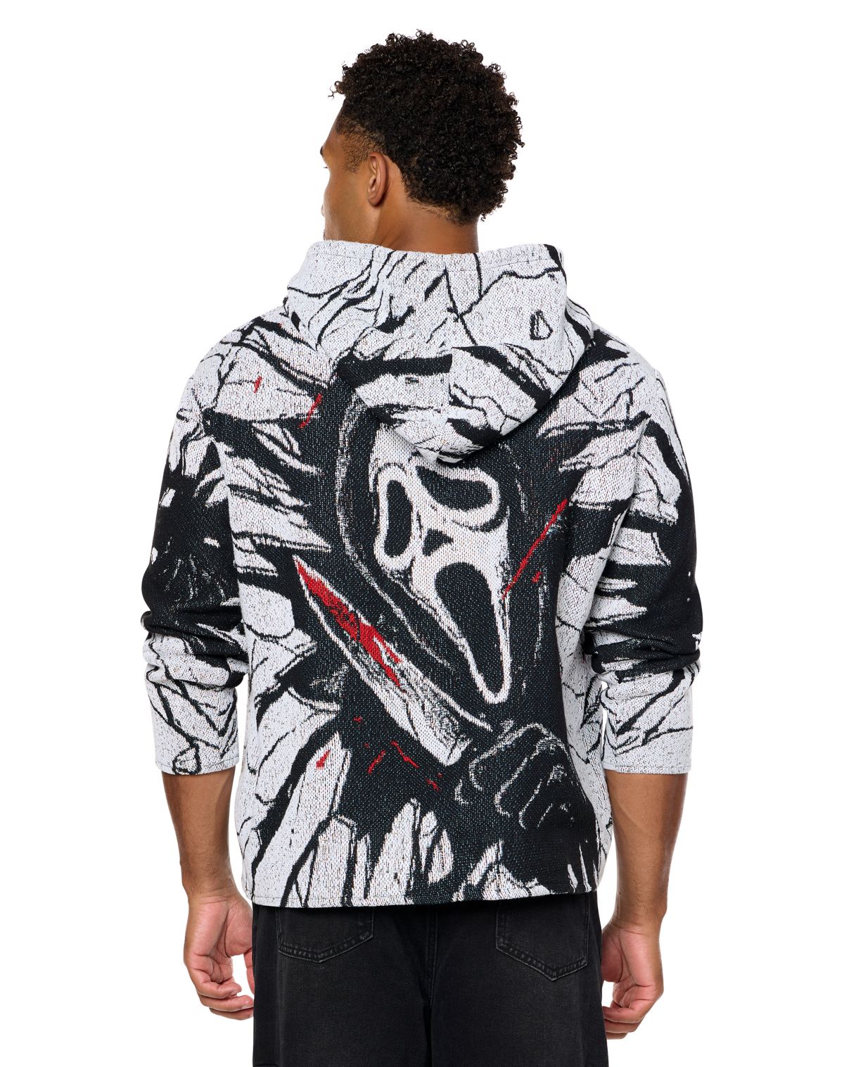 Ghost Face Knife Jacquard Hoodie - Image 2