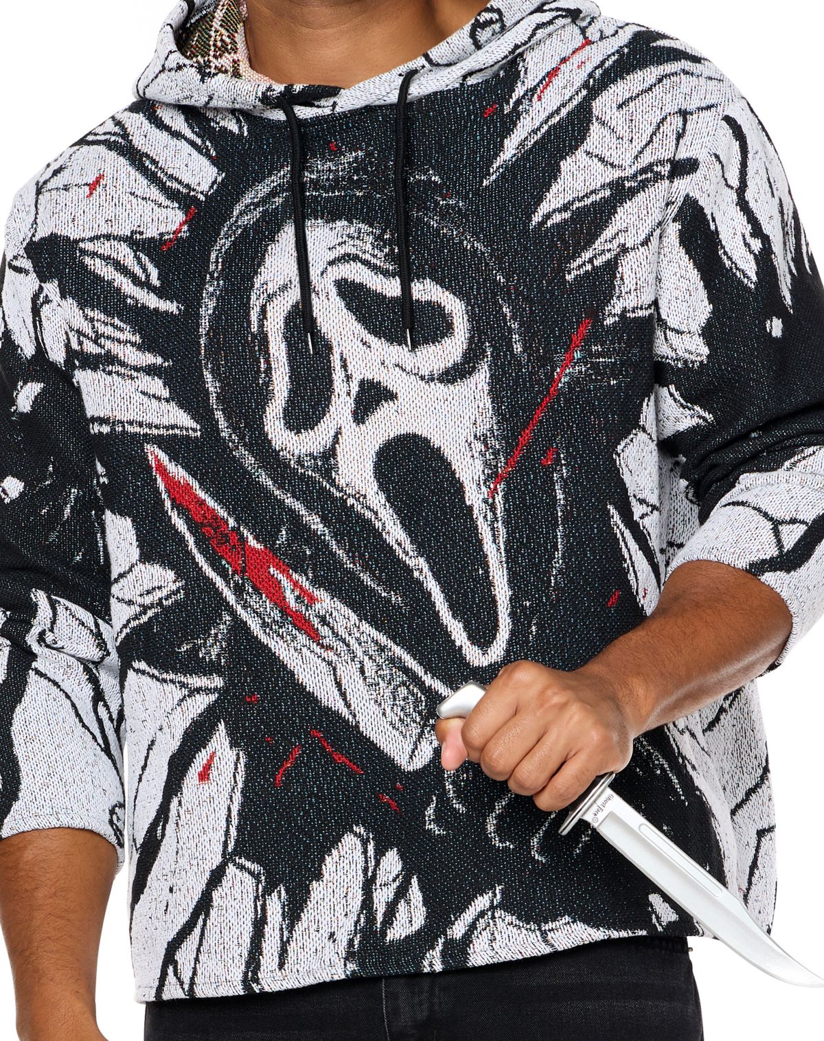 Ghost Face Knife Jacquard Hoodie - Image 3
