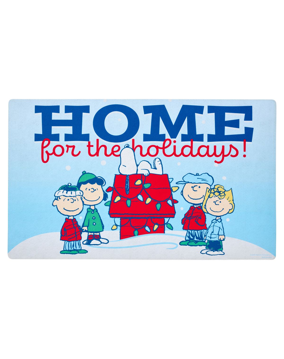 Peanuts Home for the Holidays Doormat