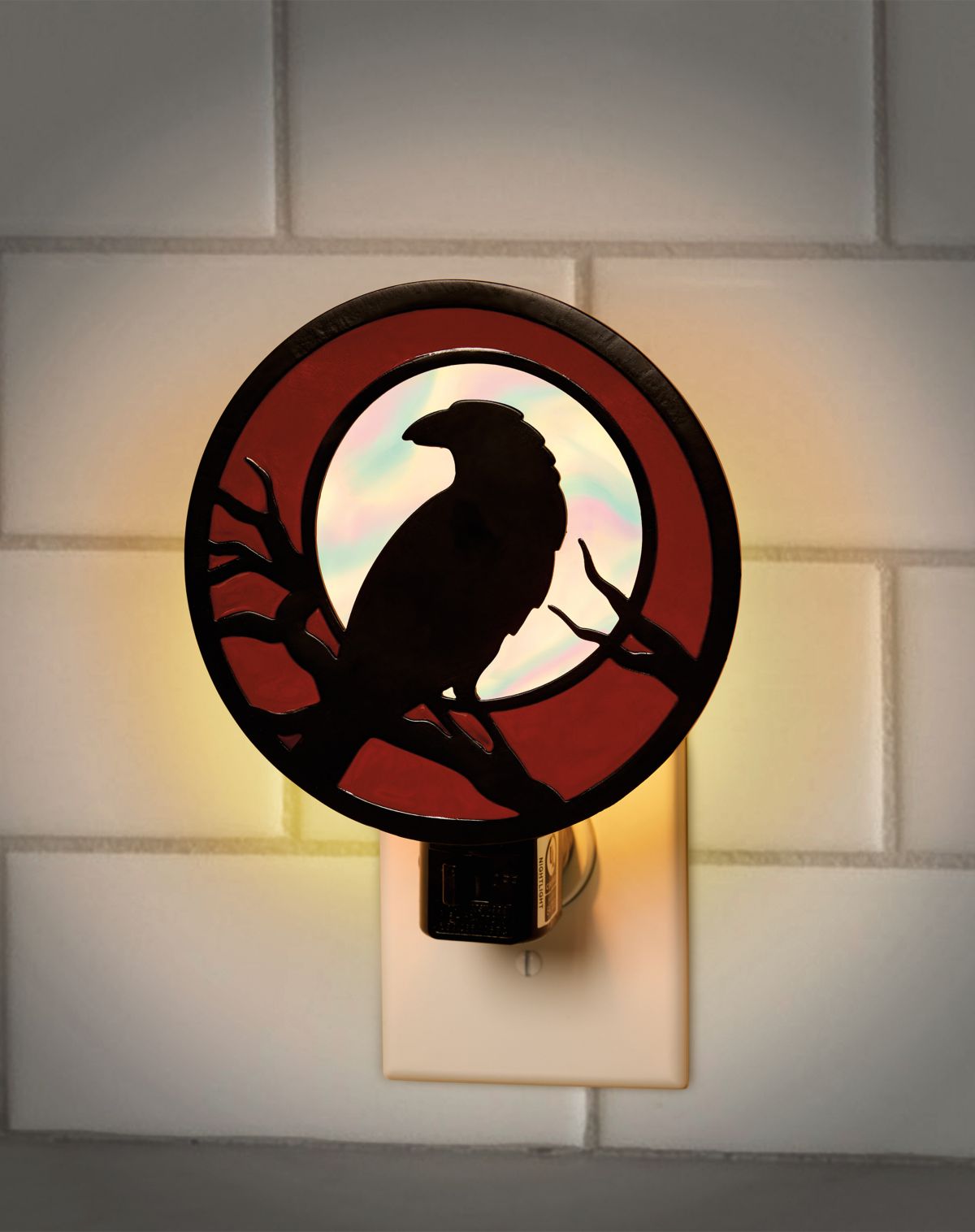 Raven Stained Glass Night Light